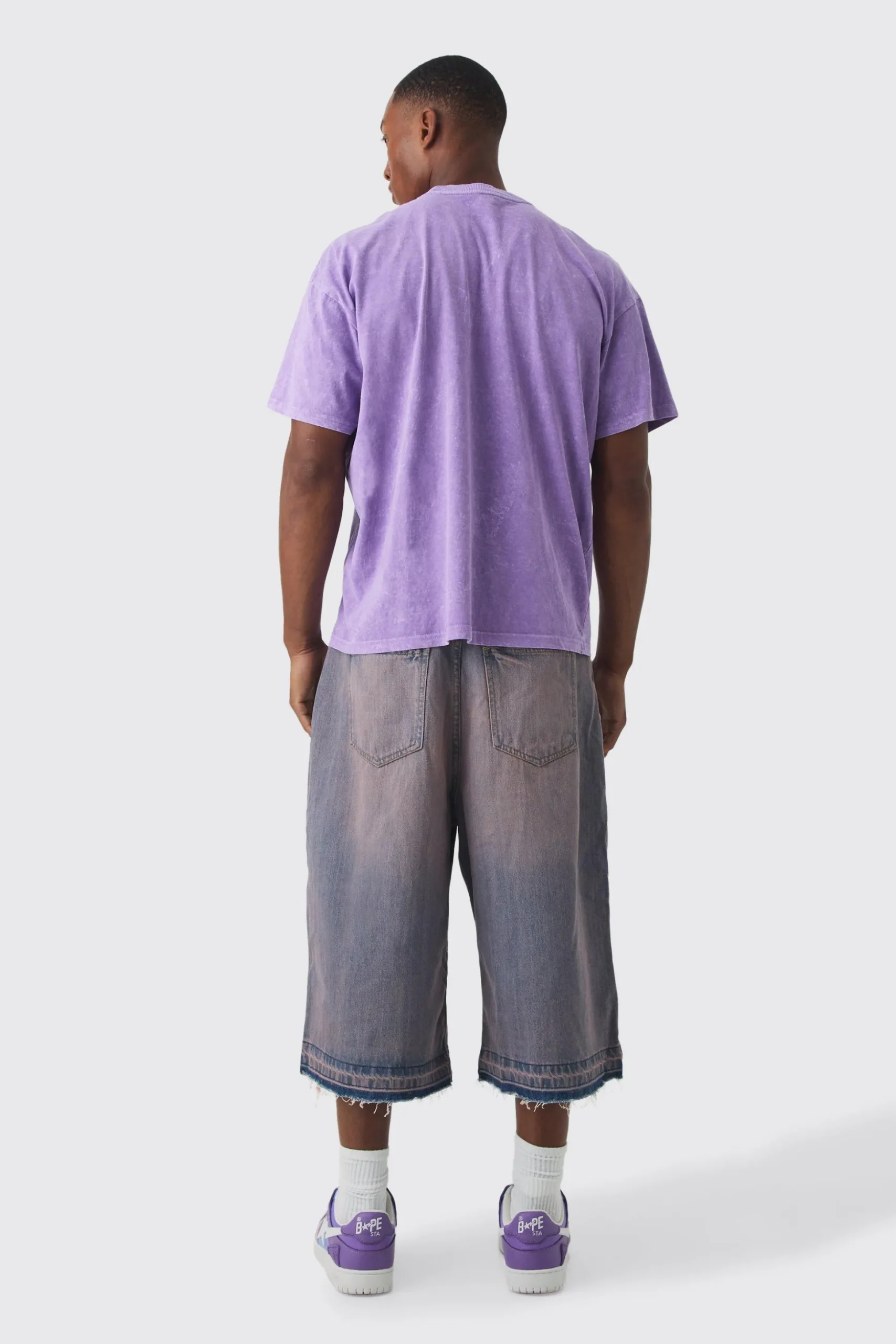 Oversized Advanced Area Acid Wash Print T-shirt | BoohooMAN UK