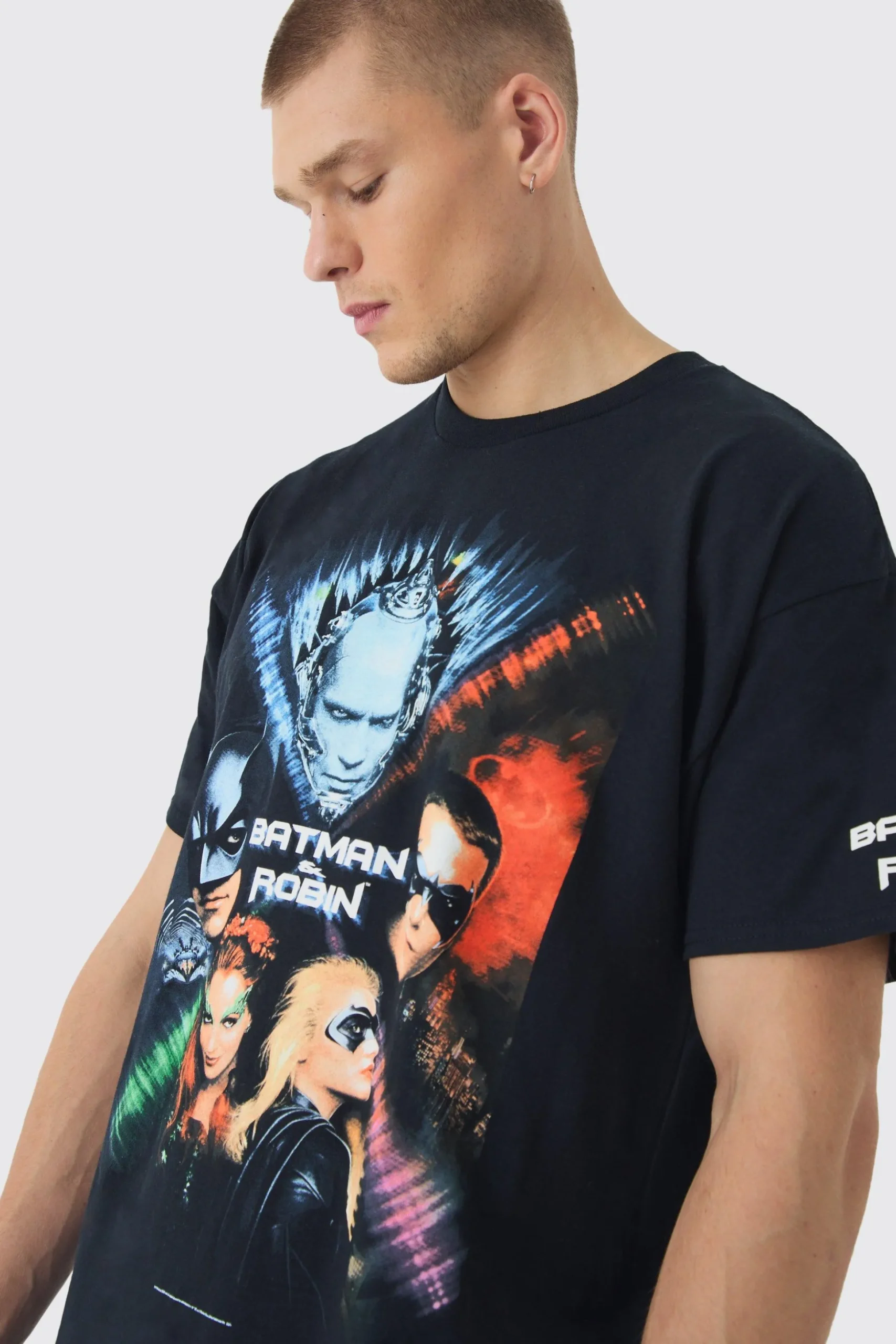 Oversized Batman And Robin License Print T-Shirt | BoohooMAN UK