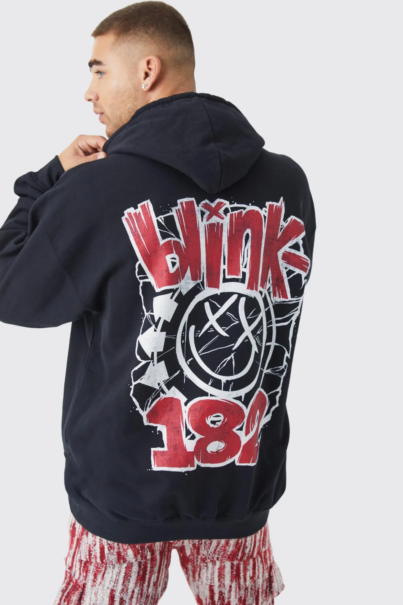 Oversized Blink 182 License Hoodie | BoohooMAN UK