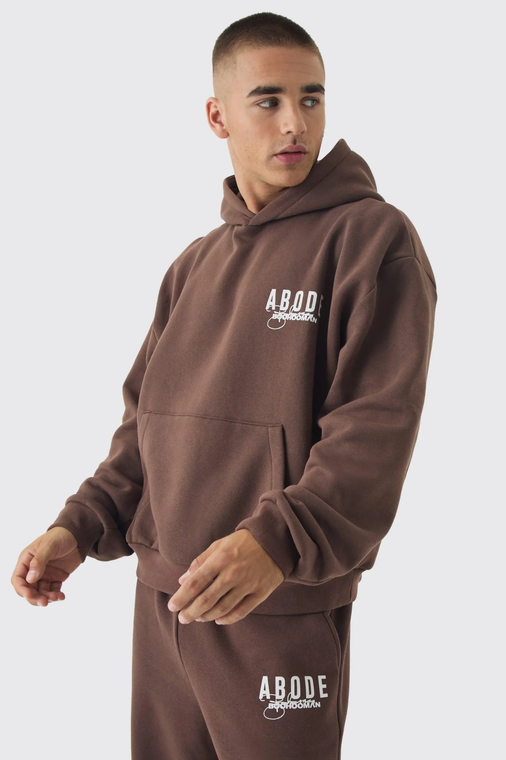Oversized Boxy ABODE Hoodie | BoohooMAN UK