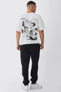 Oversized Boxy Back Printed T-Shirt | BoohooMAN UK