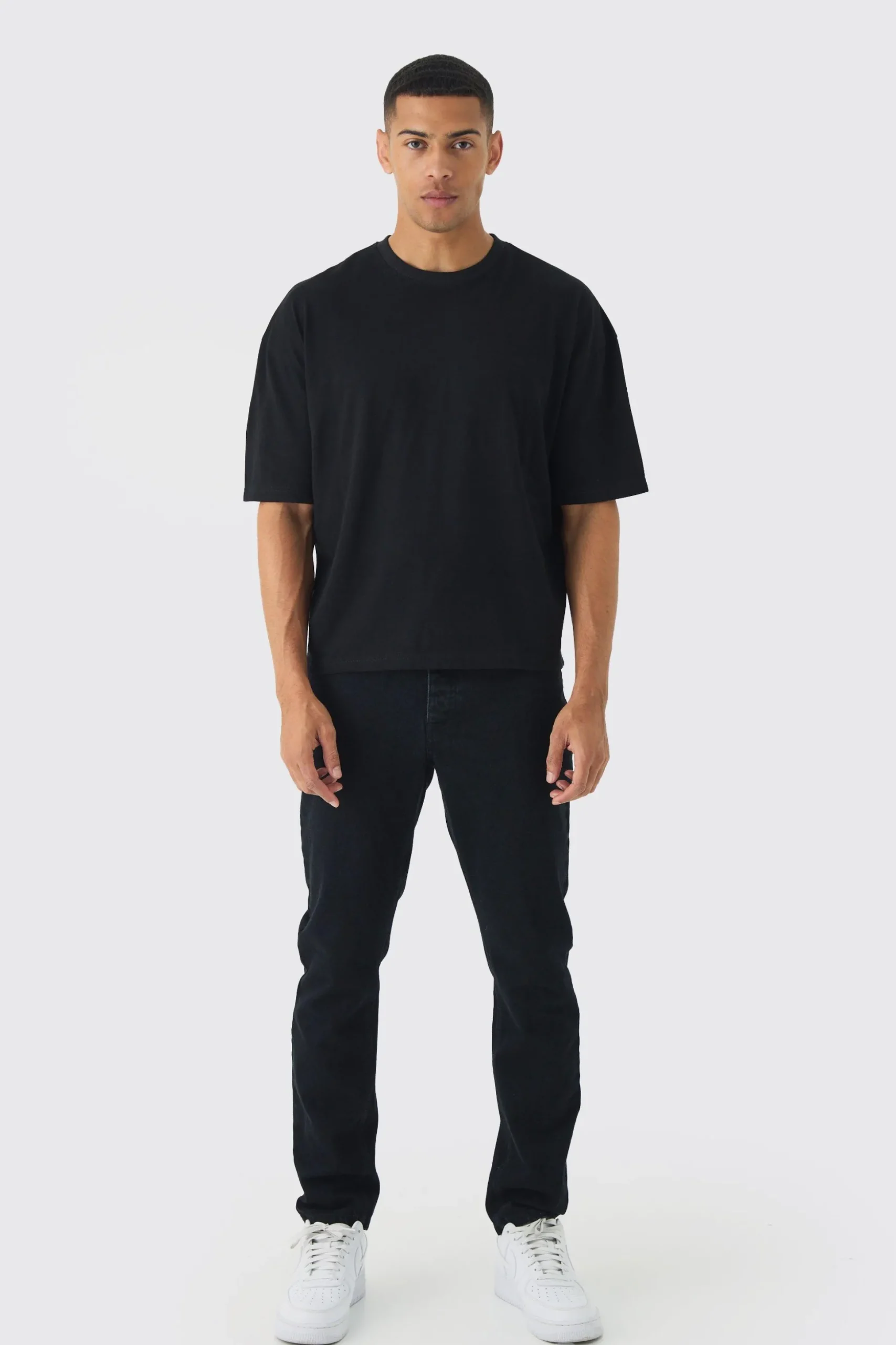 Oversized Boxy Basic T-shirt | BoohooMAN UK