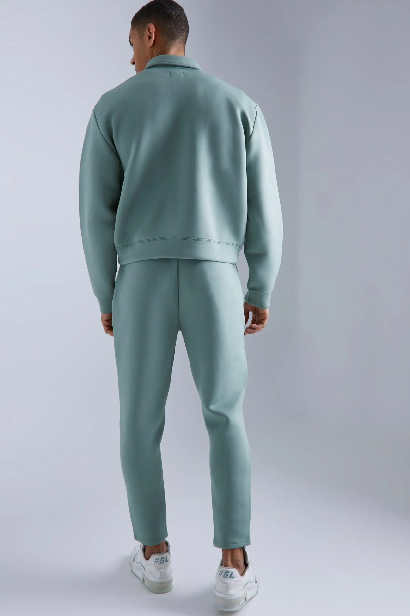 Oversized Boxy Bonded Scuba Harrington Set | BoohooMAN UK