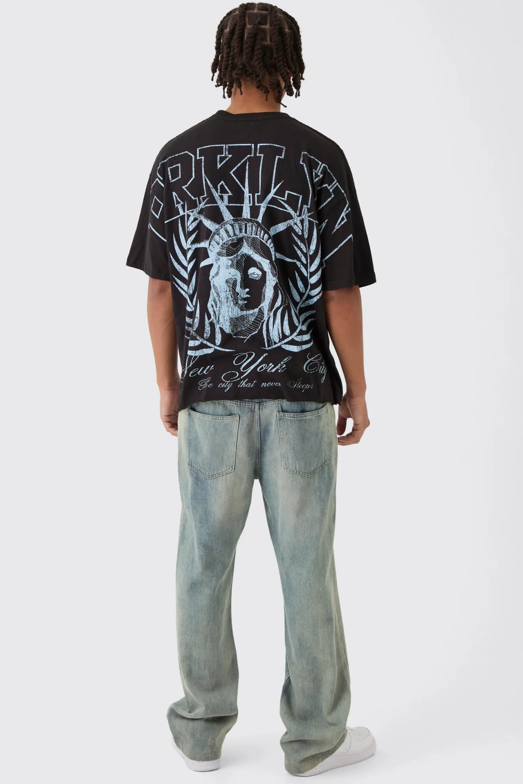 Oversized Boxy Brklyn Over The Seams Print T-Shirt | BoohooMAN UK