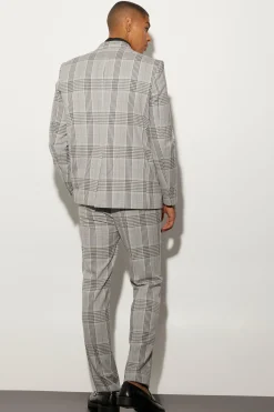 Oversized Boxy Check Contrast Stitch Jacket | BoohooMAN UK