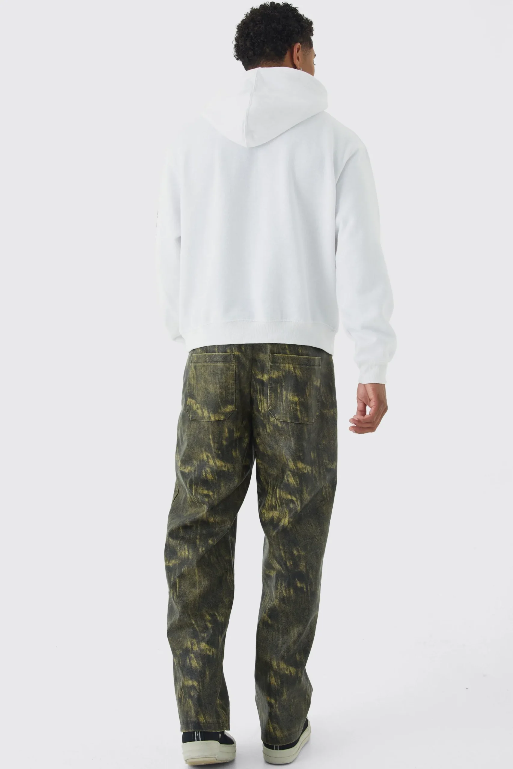 Oversized Boxy Cross Printed Hoodie | BoohooMAN UK