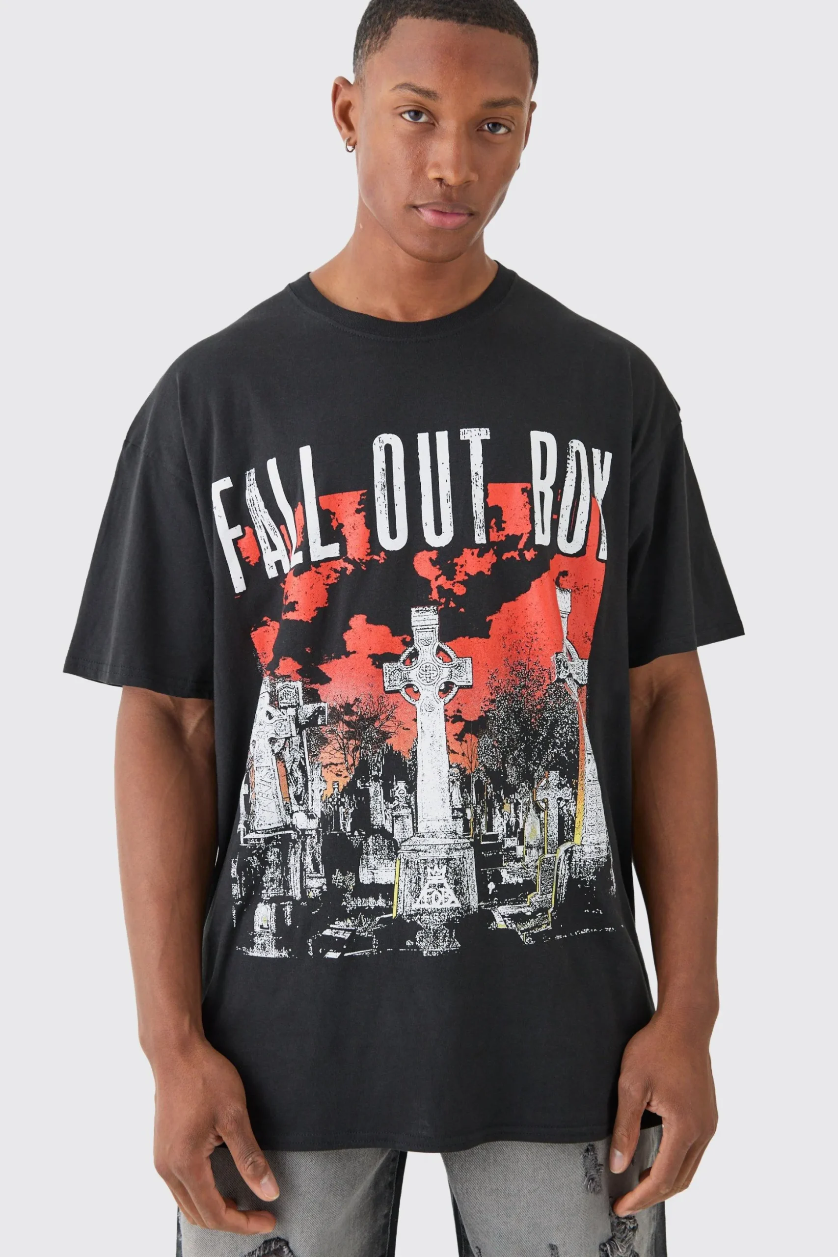 Oversized Boxy Fall Out Boy Band License T-shirt | BoohooMAN UK