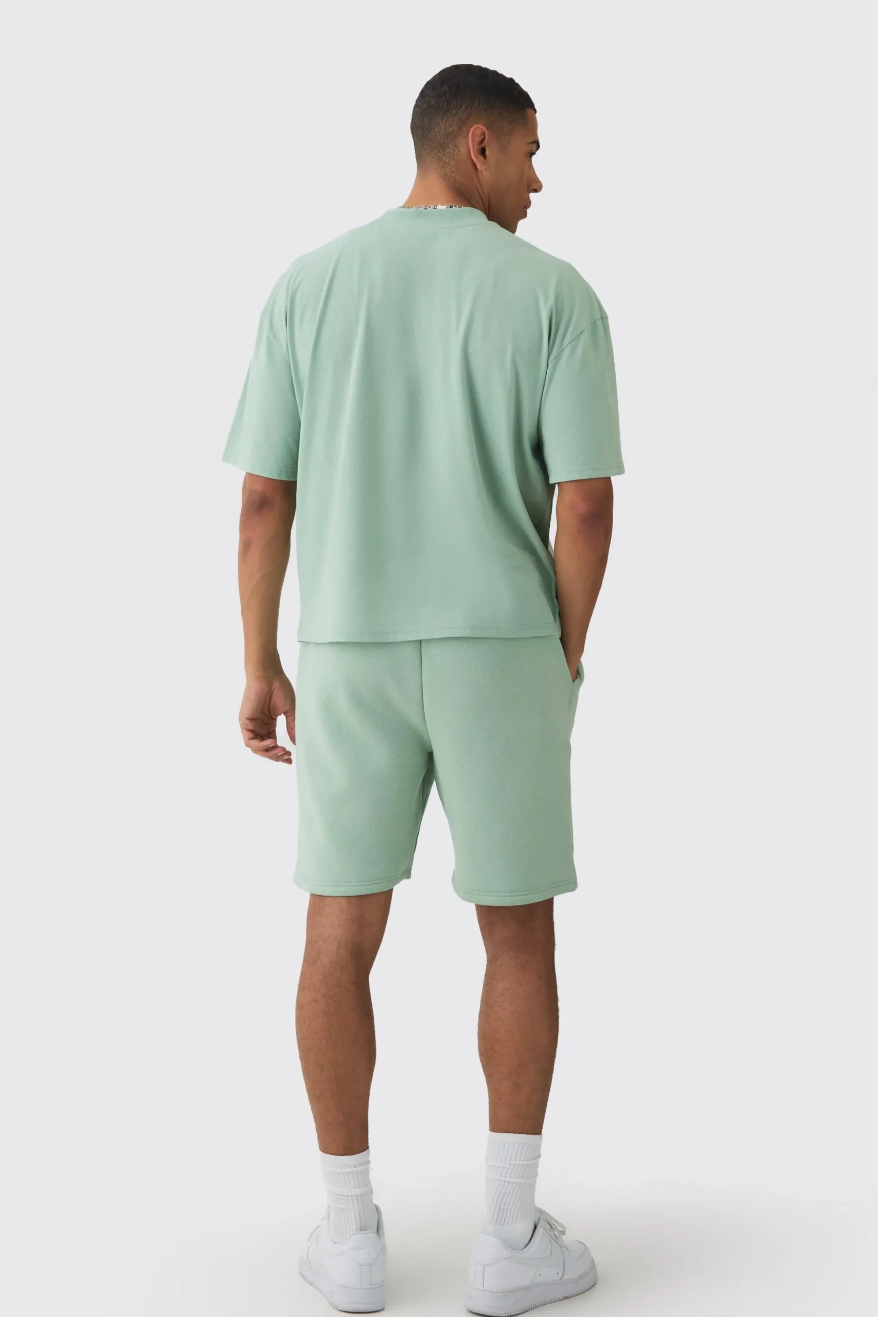 Oversized Boxy Flame Printed T-shirt And Short Set | BoohooMAN UK