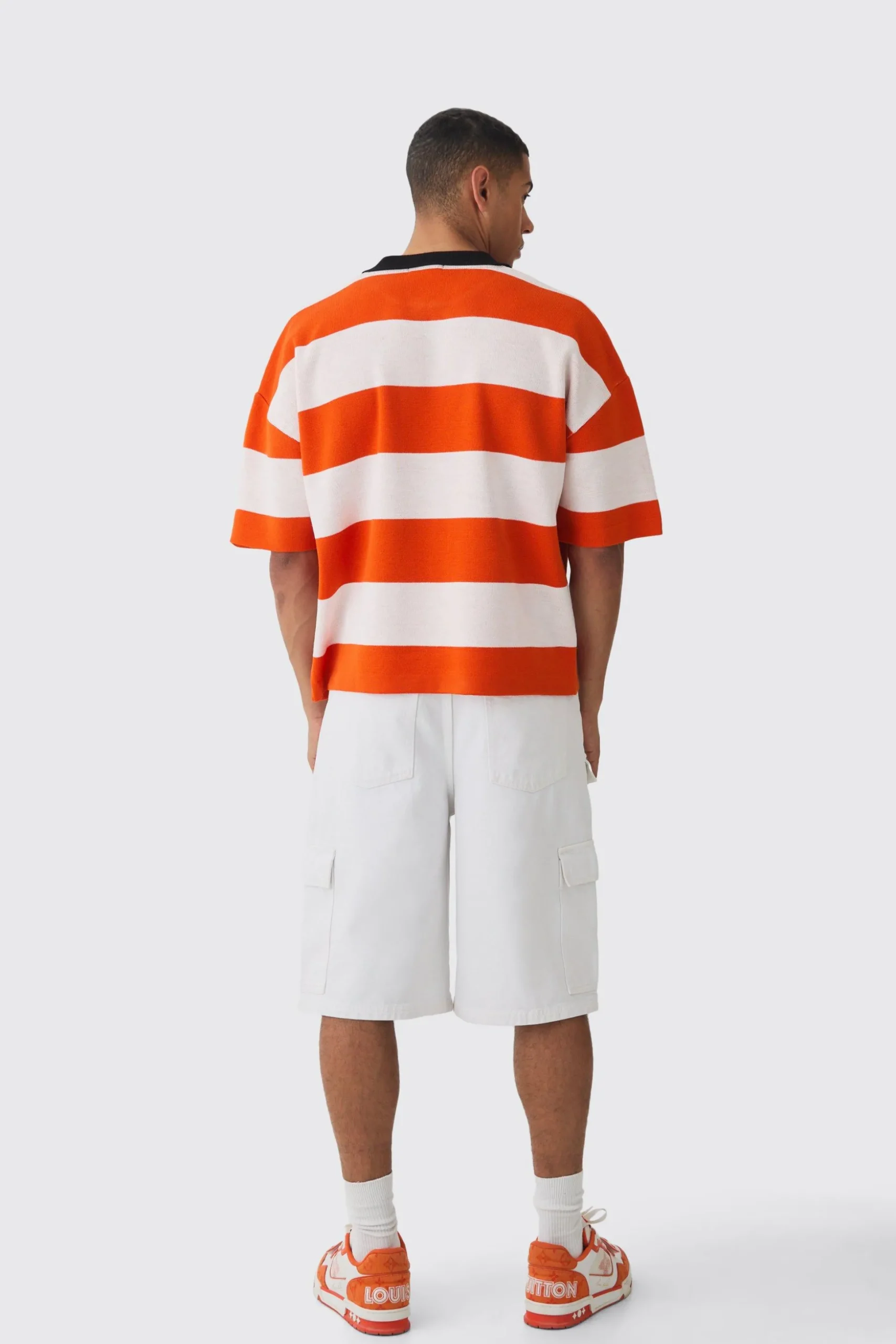 Oversized Boxy Football Knitted Top | BoohooMAN UK