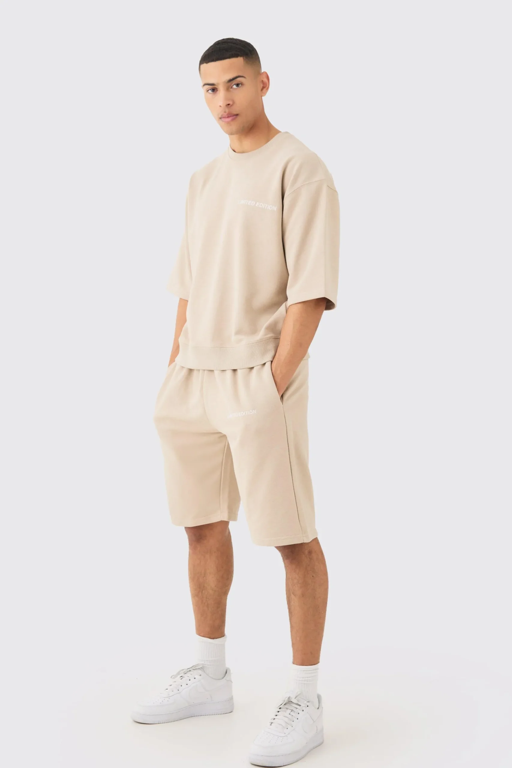 Oversized Boxy Half Sleeve Short Tracksuit | BoohooMAN UK