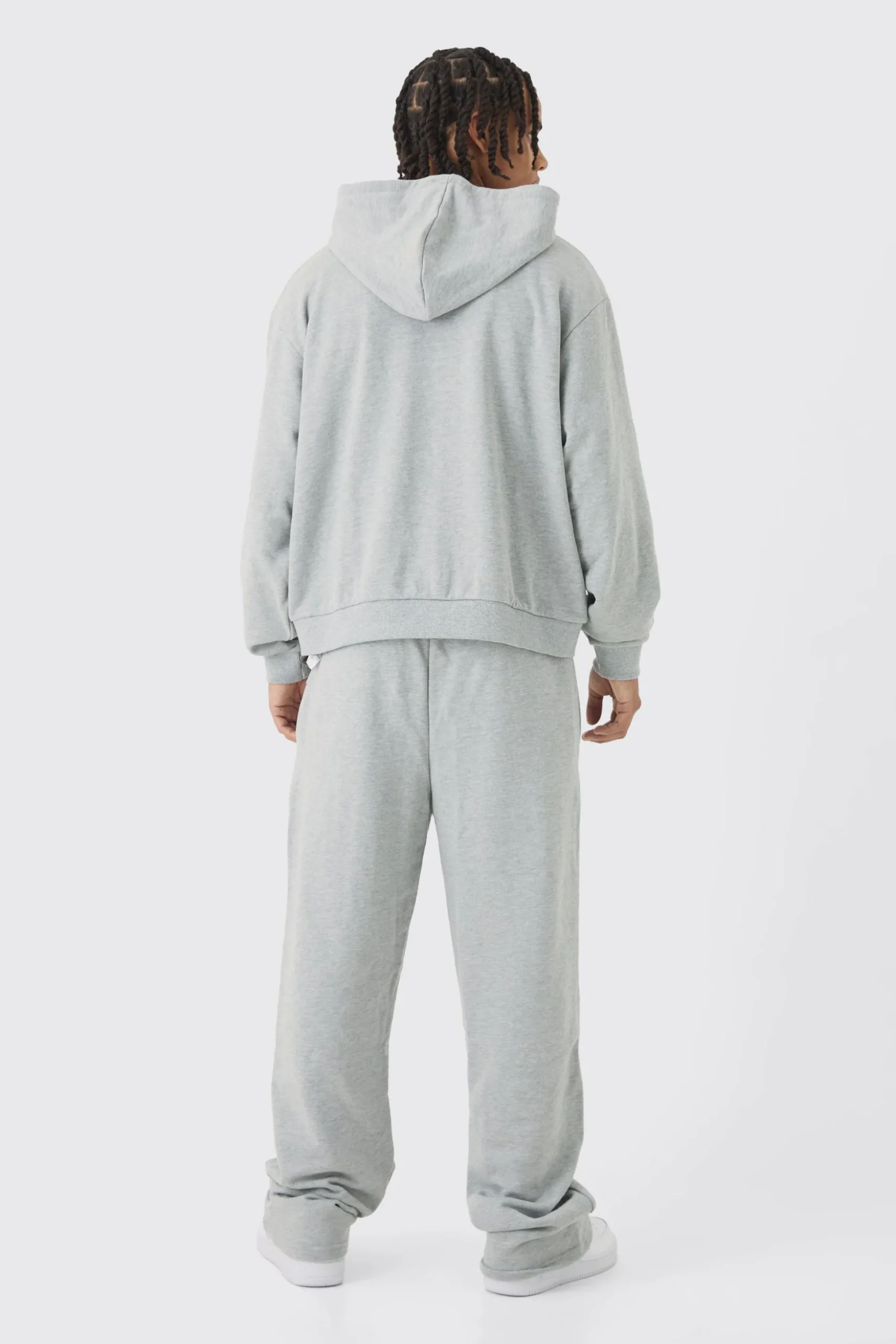 Oversized Boxy Heavy Hooded Zip Through Tracksuit | BoohooMAN UK
