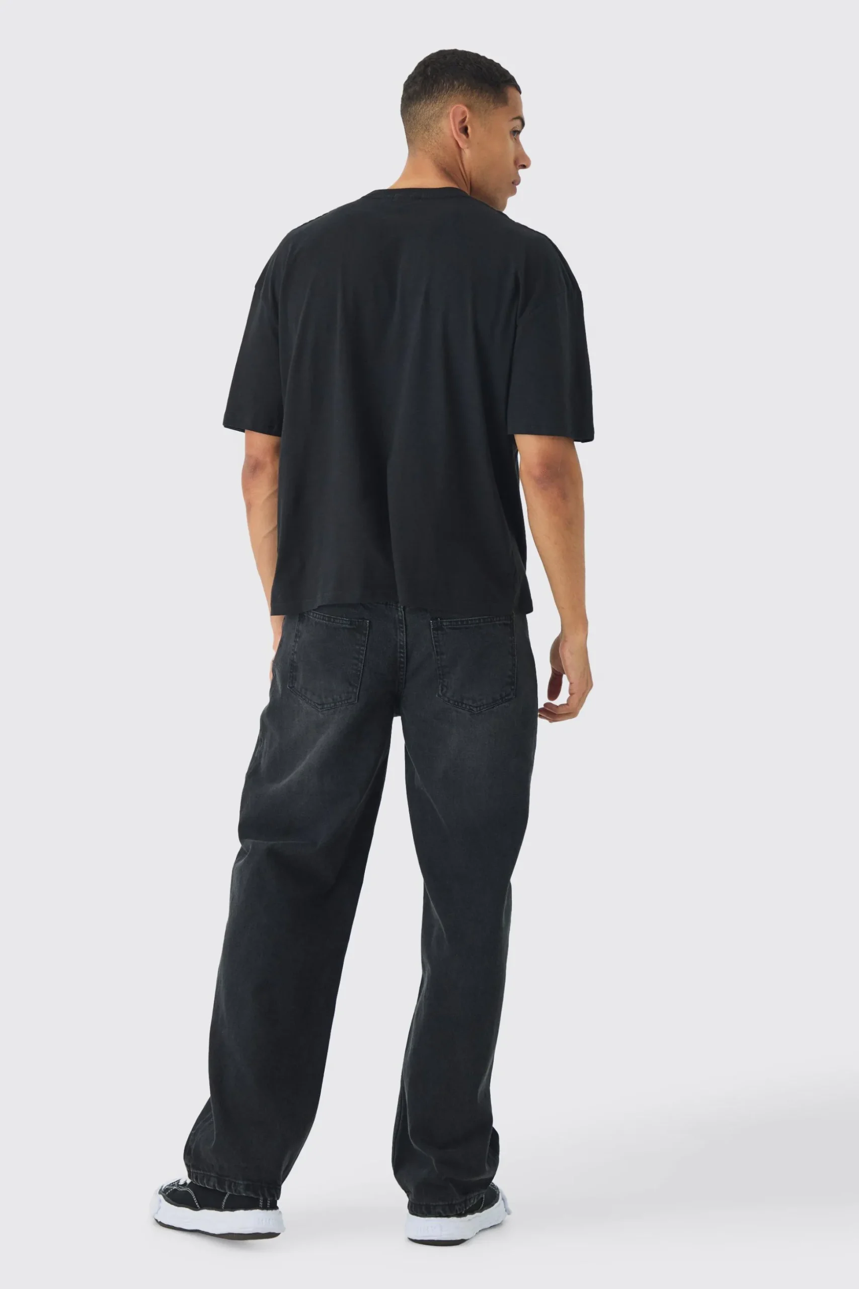 Oversized Boxy Homme Cross Print T-Shirt | BoohooMAN UK
