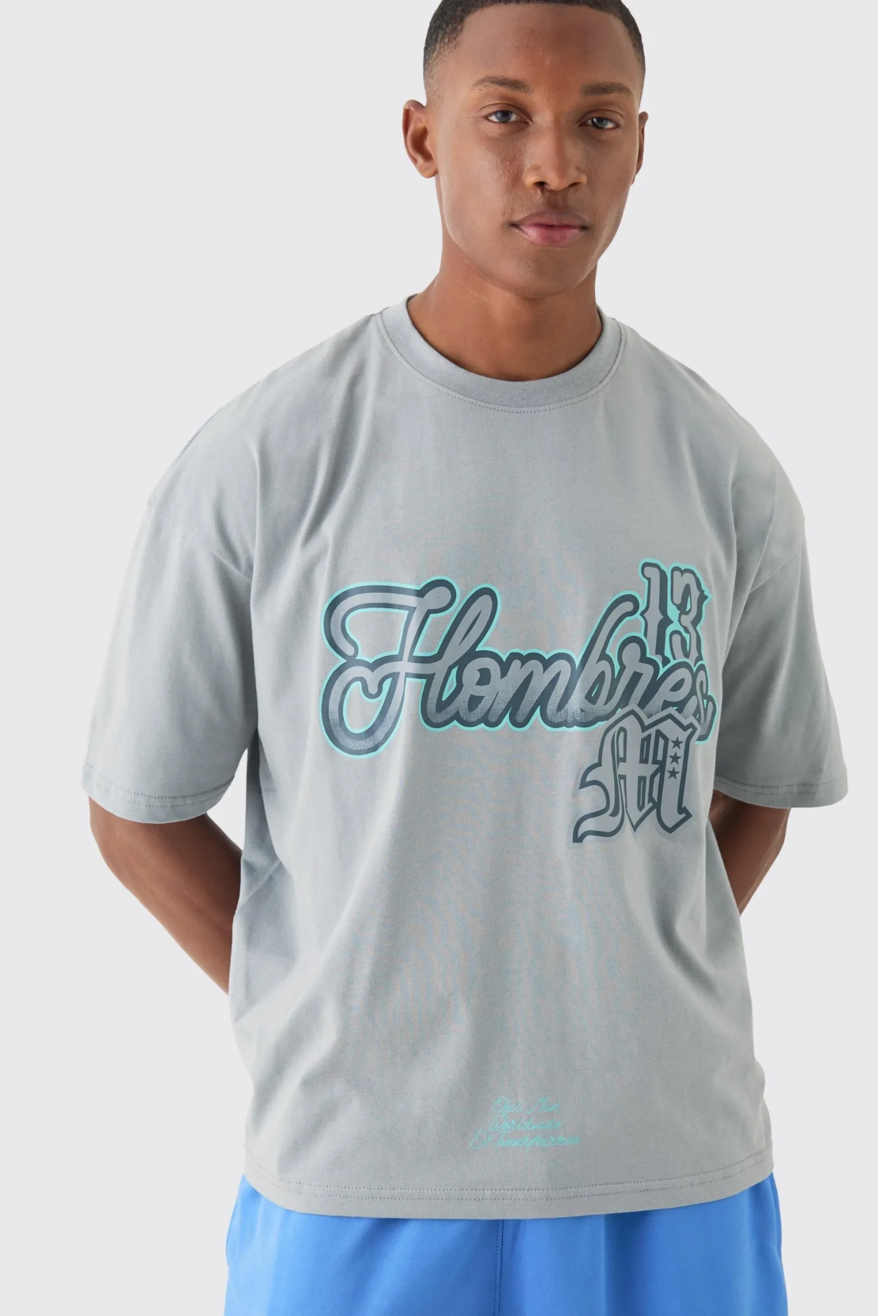 Oversized Boxy Homme Print T-shirt | BoohooMAN UK