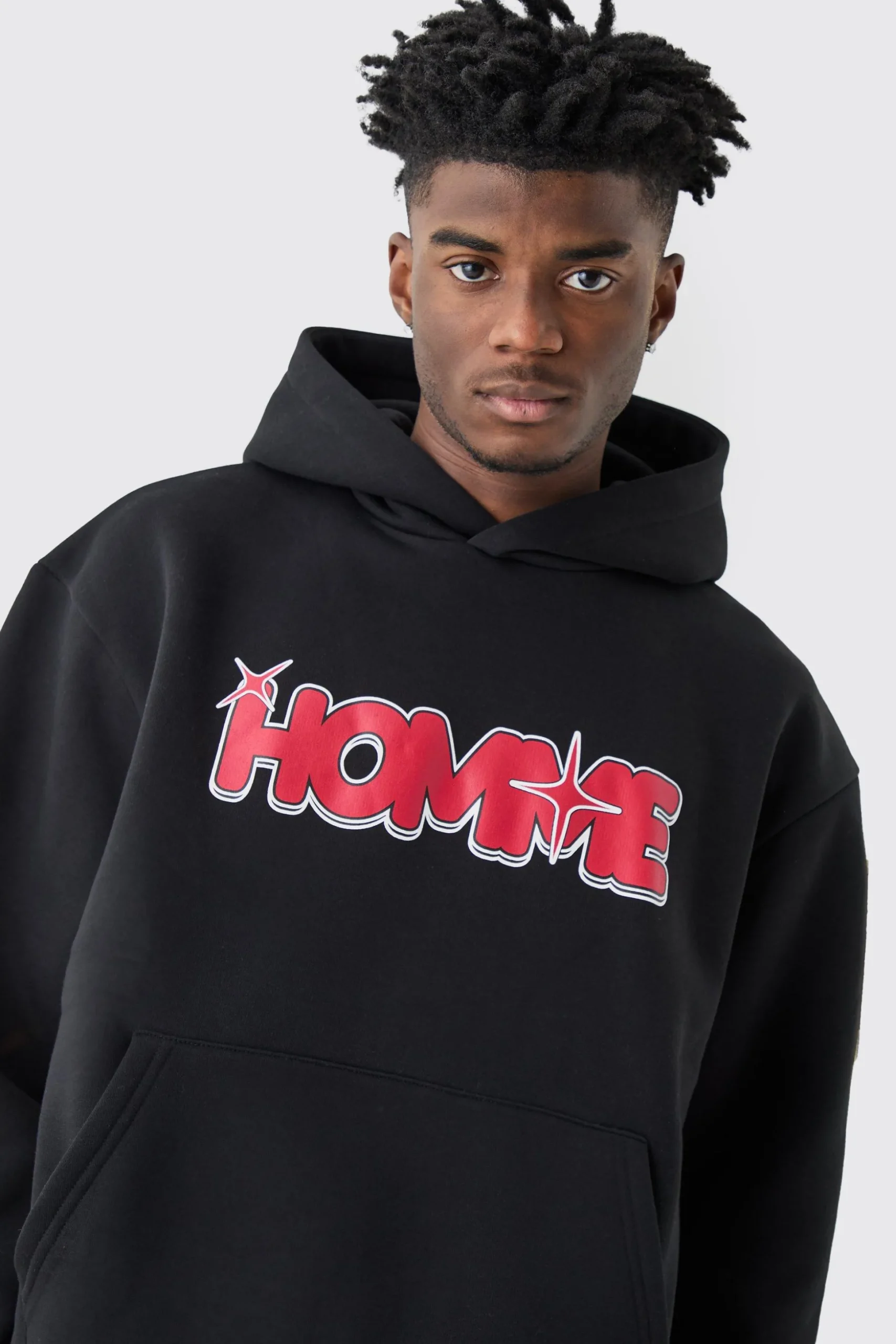 Oversized Boxy Homme Star Hoodie | BoohooMAN UK