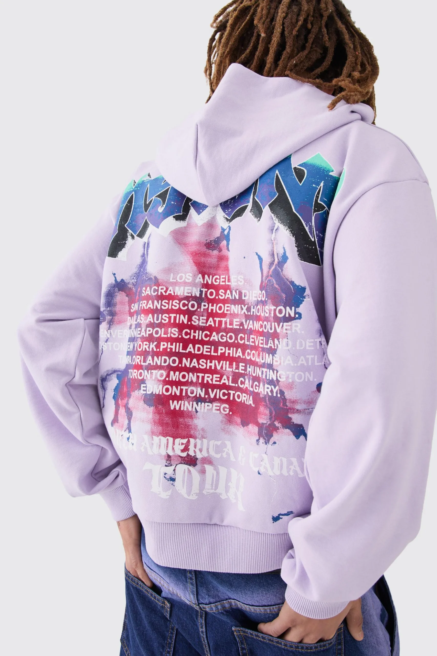 Oversized Boxy Loopback Hoodie | BoohooMAN UK