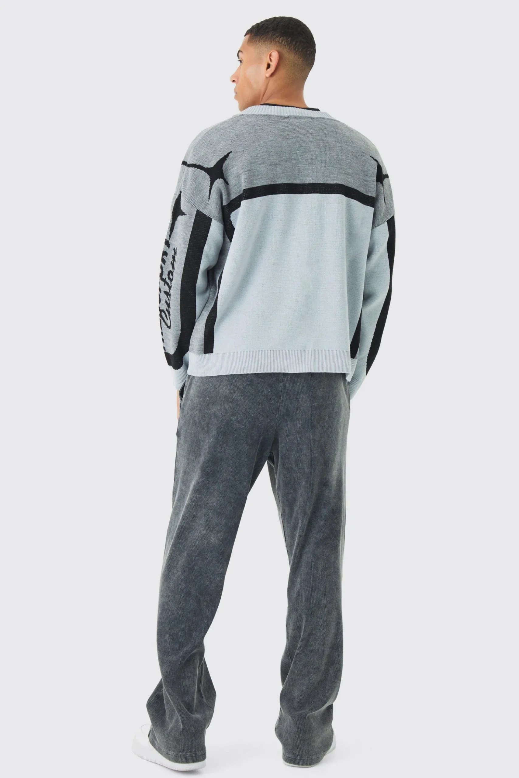 Oversized Boxy Moto Knitted Cardigan | BoohooMAN UK