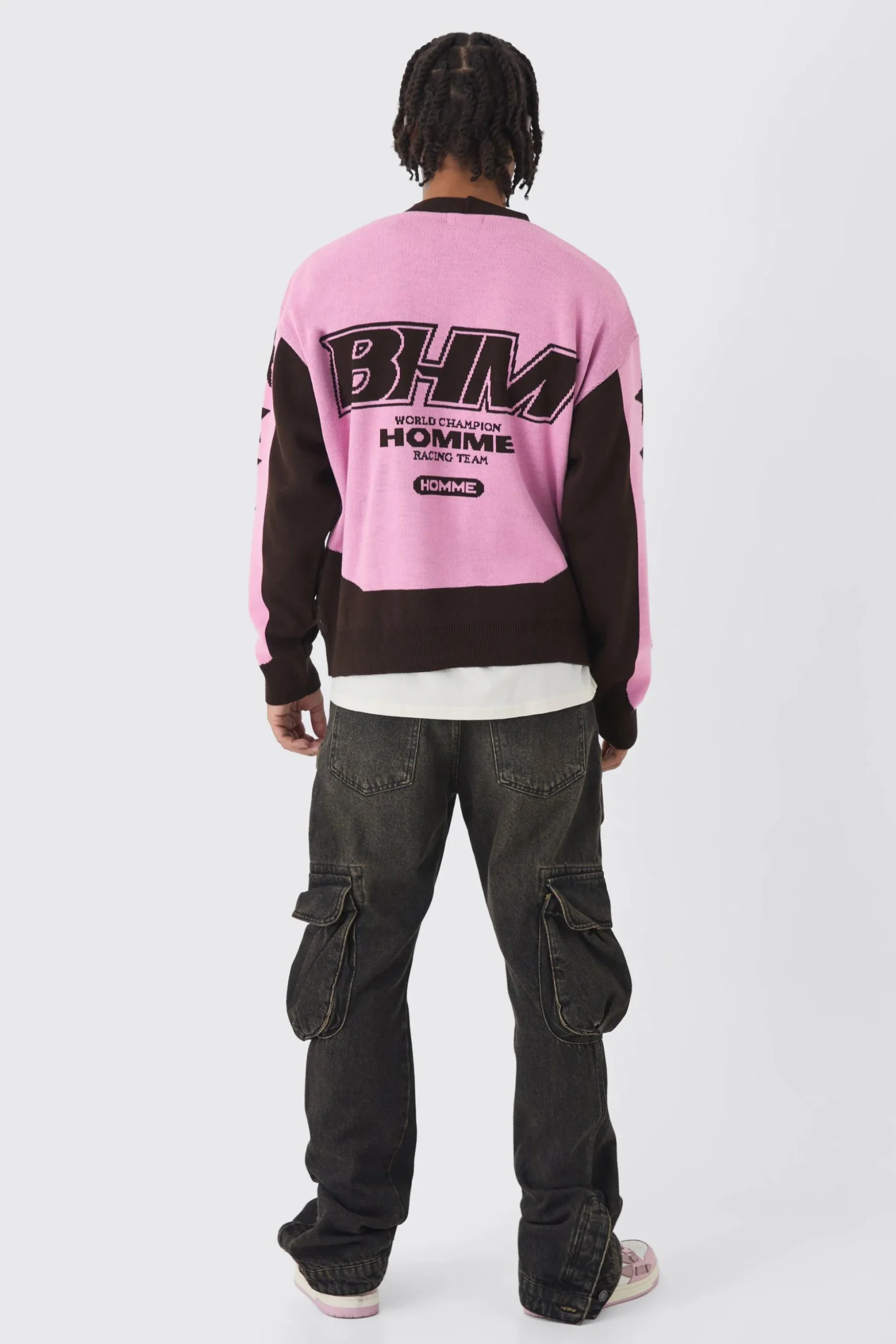 Oversized Boxy Moto Knitted Cardigan | BoohooMAN UK