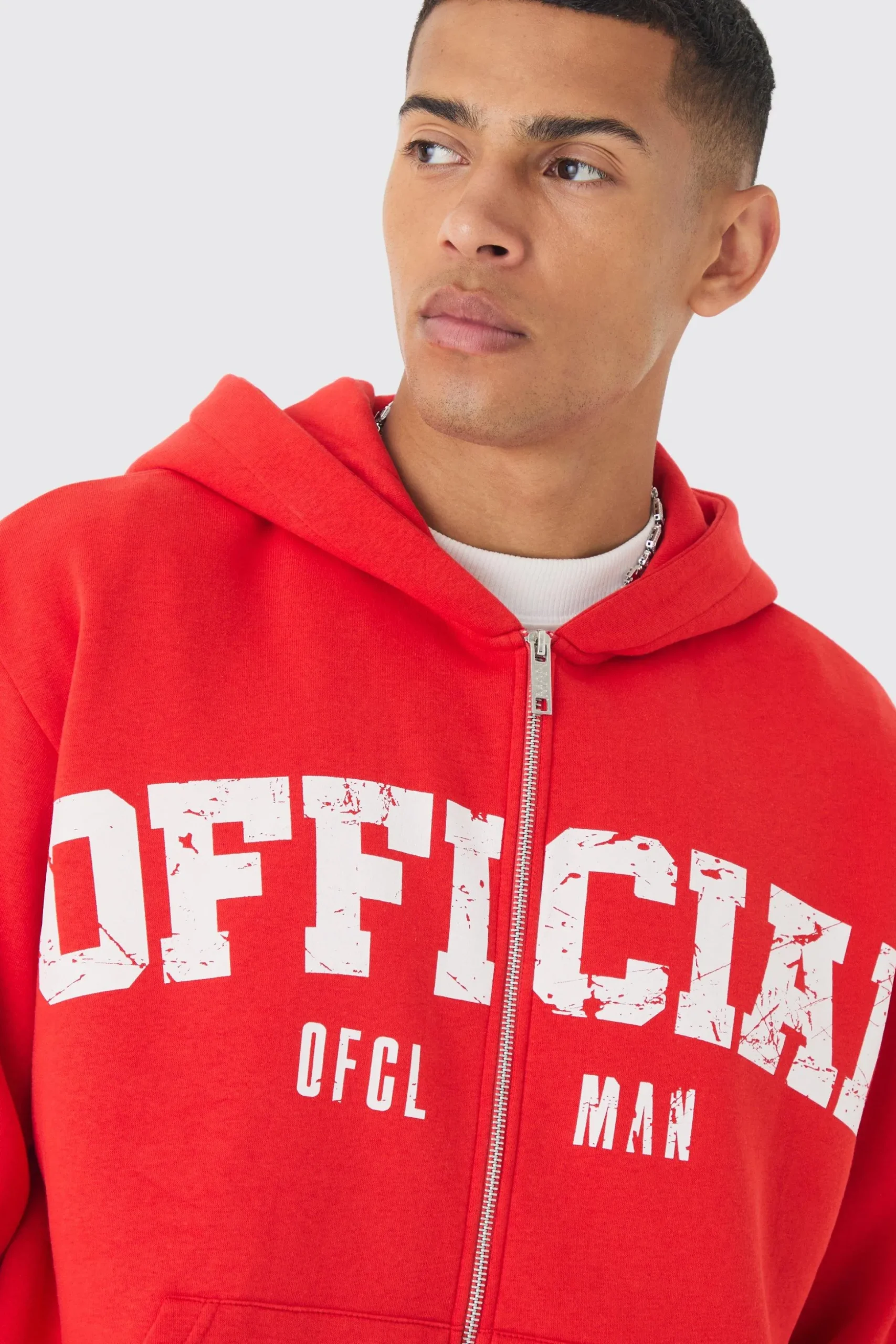Oversized Boxy Official Print Tracksuit | BoohooMAN UK