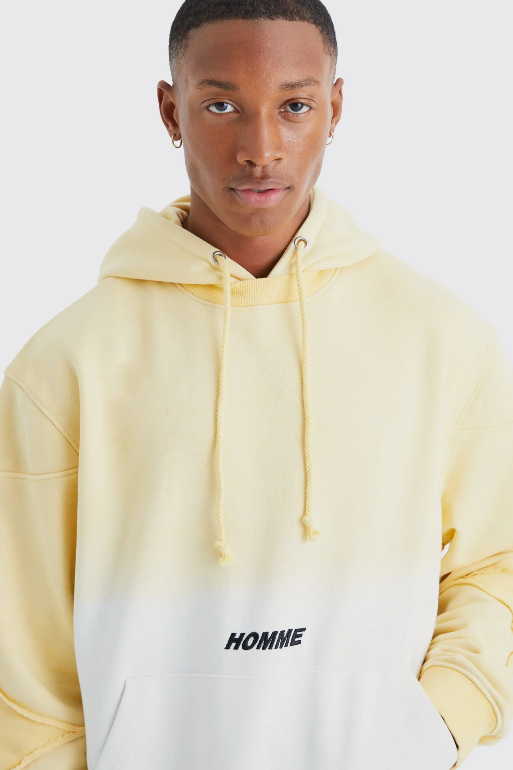 Oversized Boxy Ombre Homme Hoodie | BoohooMAN UK
