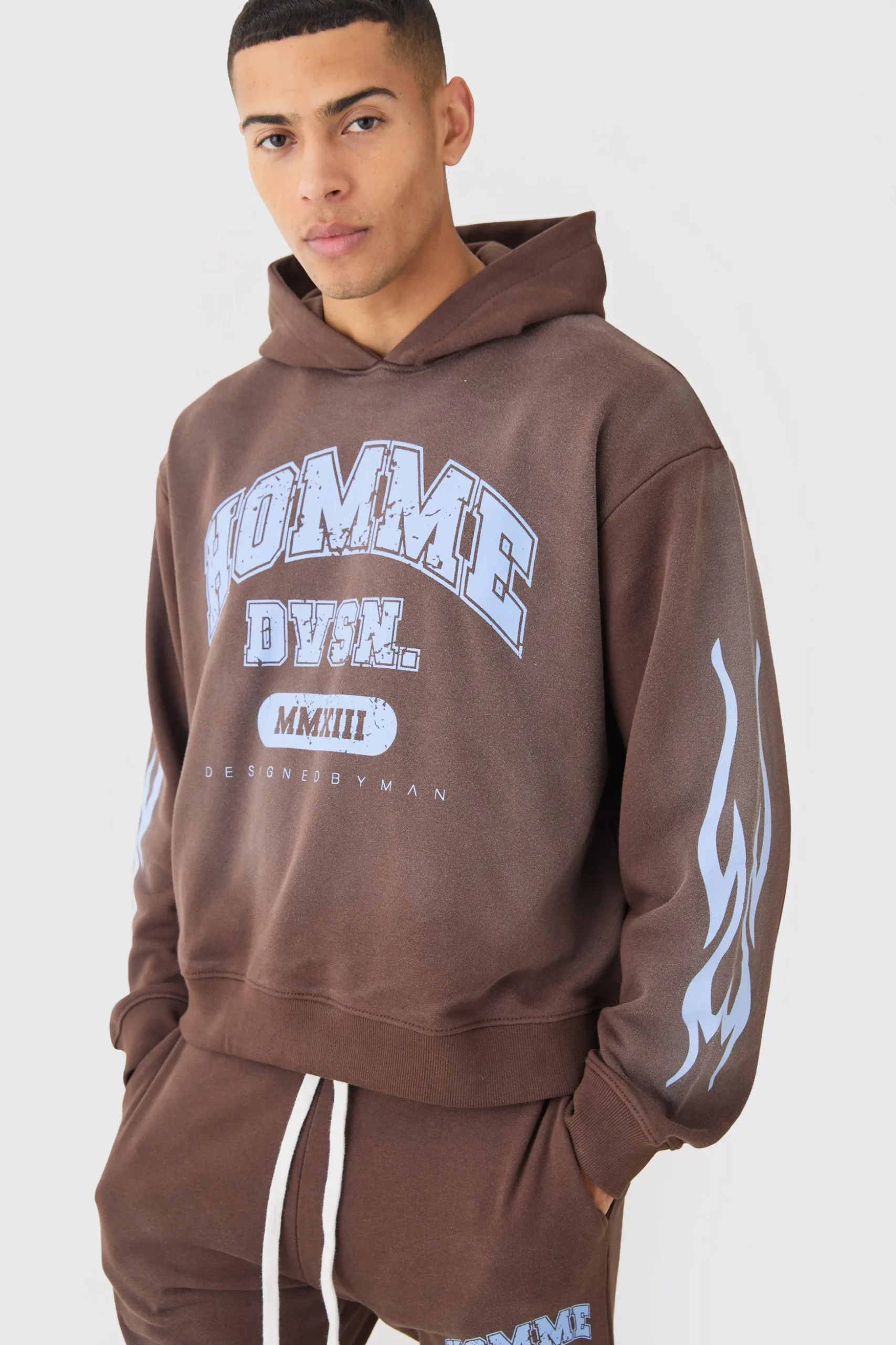 Oversized Boxy Spray Wash Homme Hoodie | BoohooMAN UK