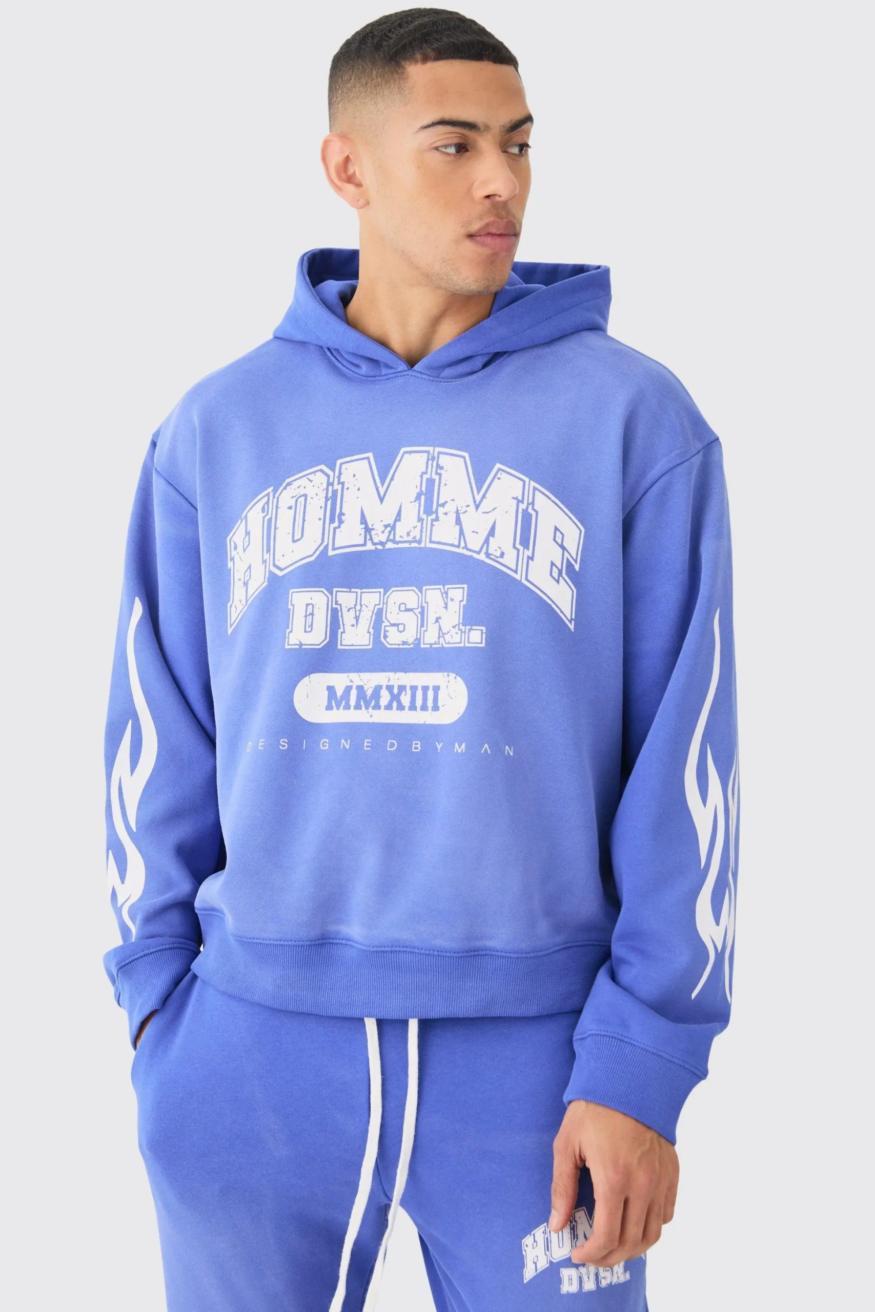 Oversized Boxy Spray Wash Homme Hoodie | BoohooMAN UK