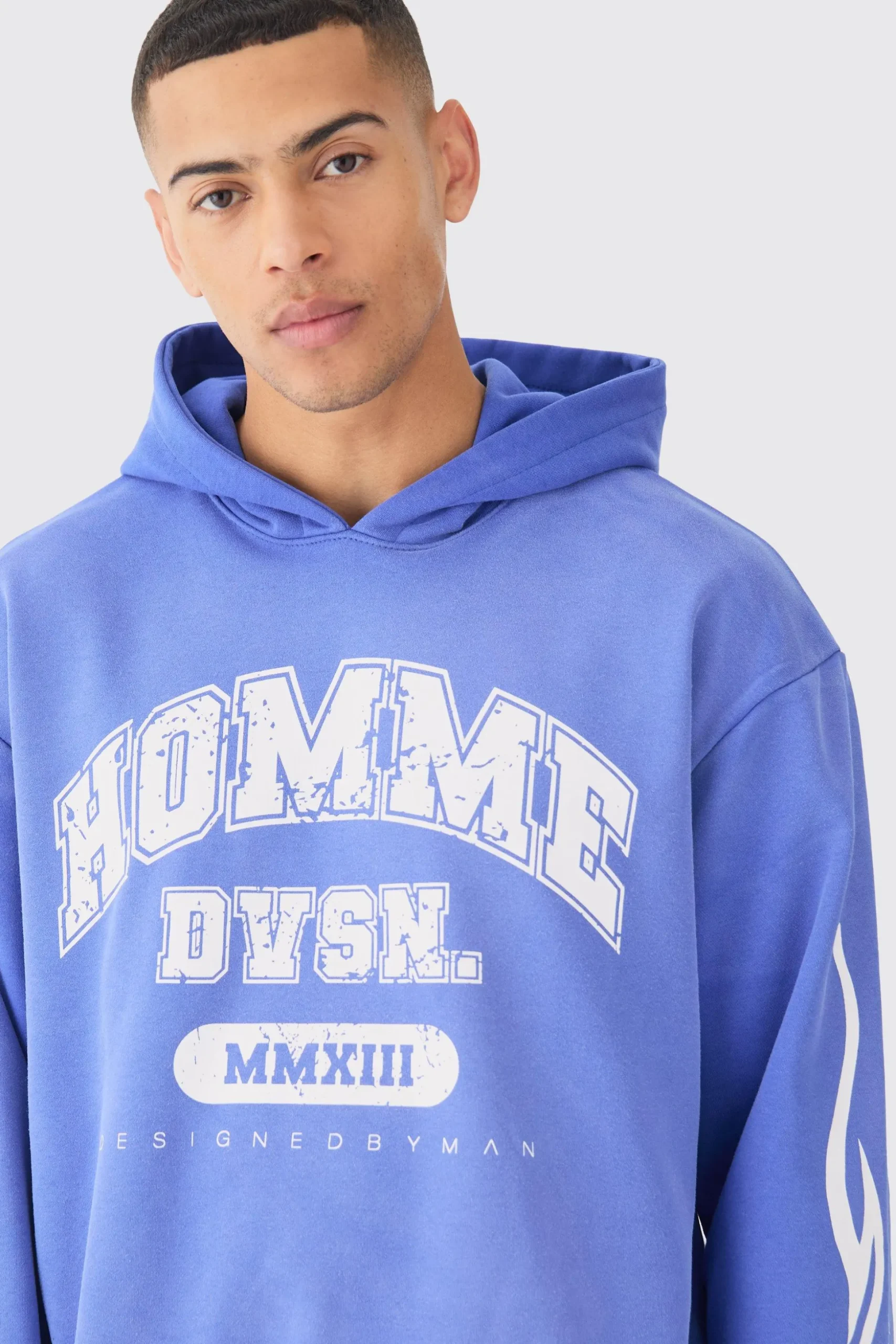 Oversized Boxy Spray Wash Homme Hoodie | BoohooMAN UK