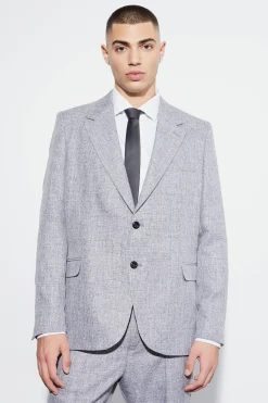 Oversized Boxy Textured Marl Blazer | BoohooMAN UK