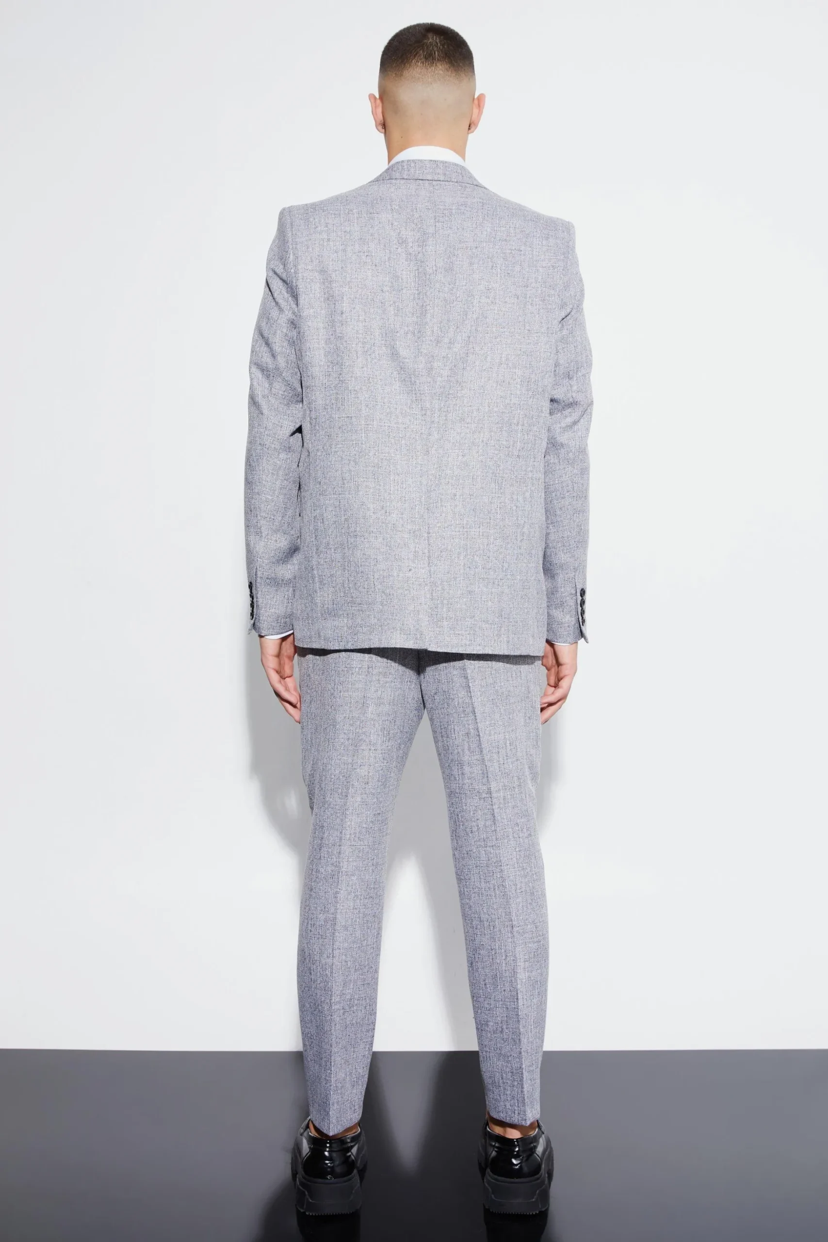 Oversized Boxy Textured Marl Blazer | BoohooMAN UK