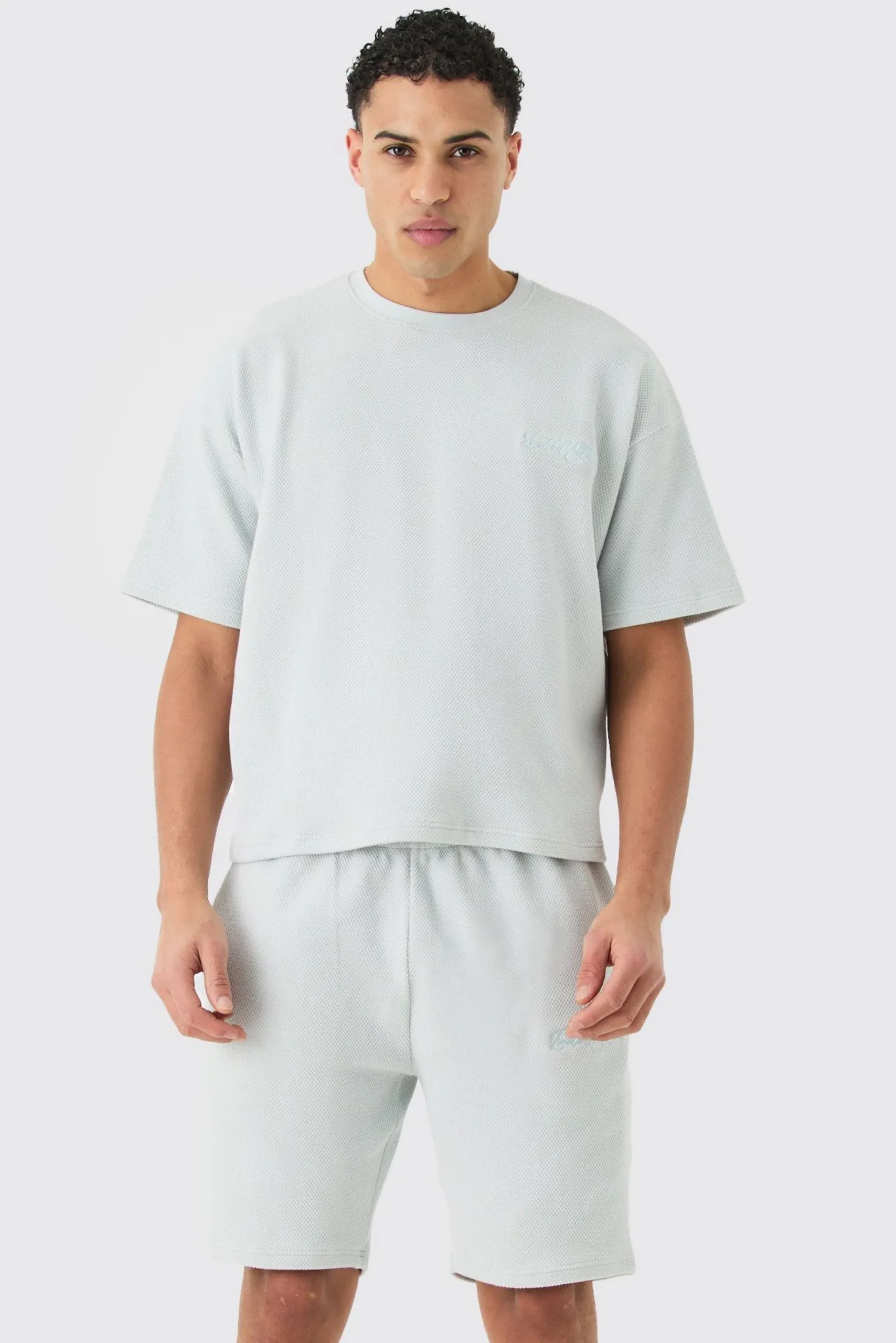 Oversized Boxy T-shirt And Short Set | BoohooMAN UK