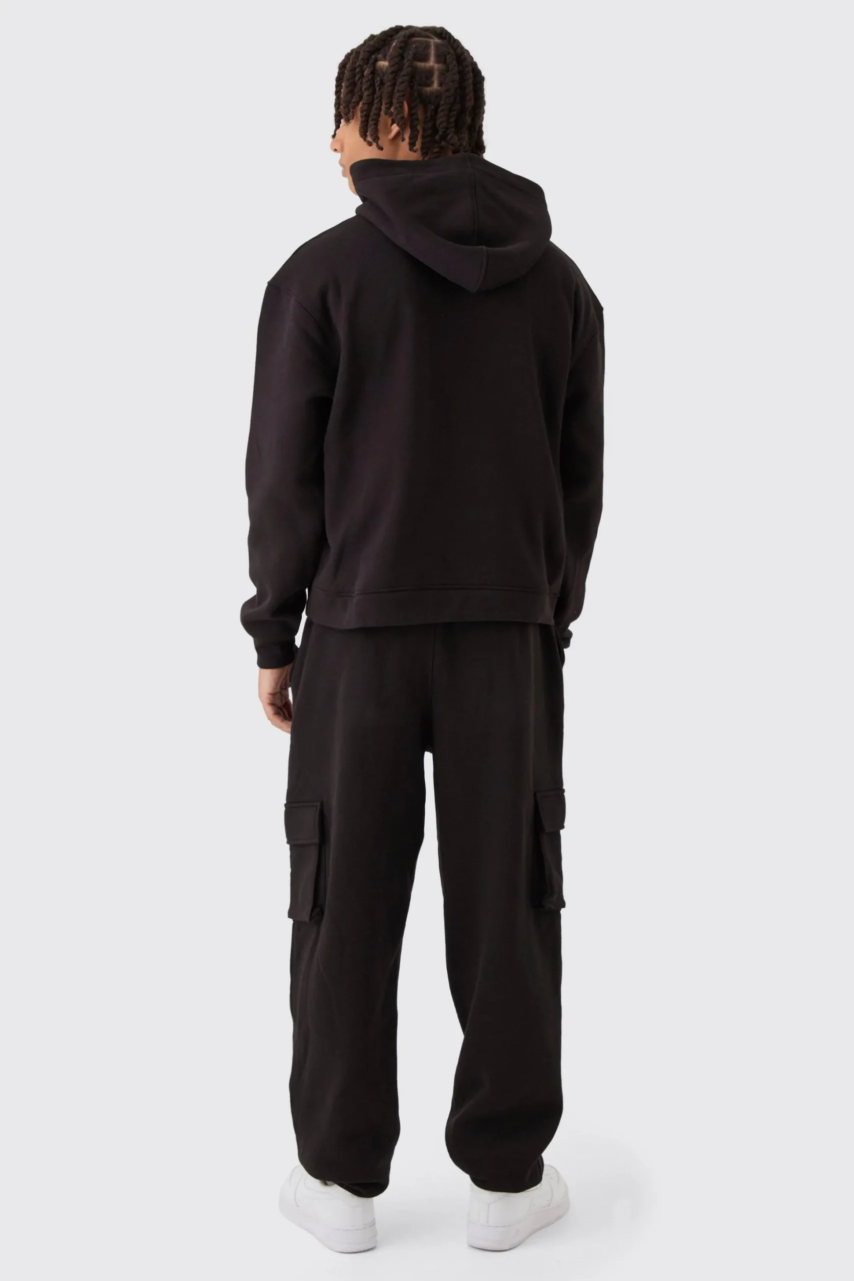 Oversized Boxy Varsity Applique Cargo & Hoodie Tracksuit | BoohooMAN UK