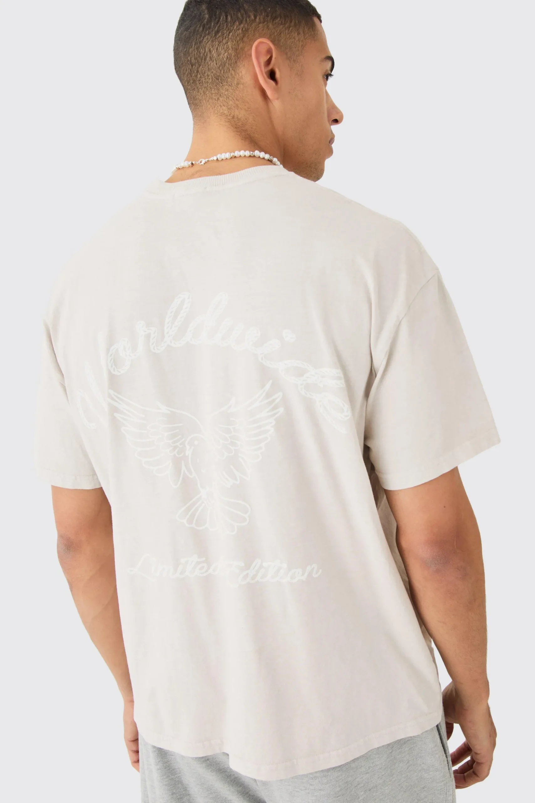 Oversized Boxy Worldwide Overdye T-shirt | BoohooMAN UK