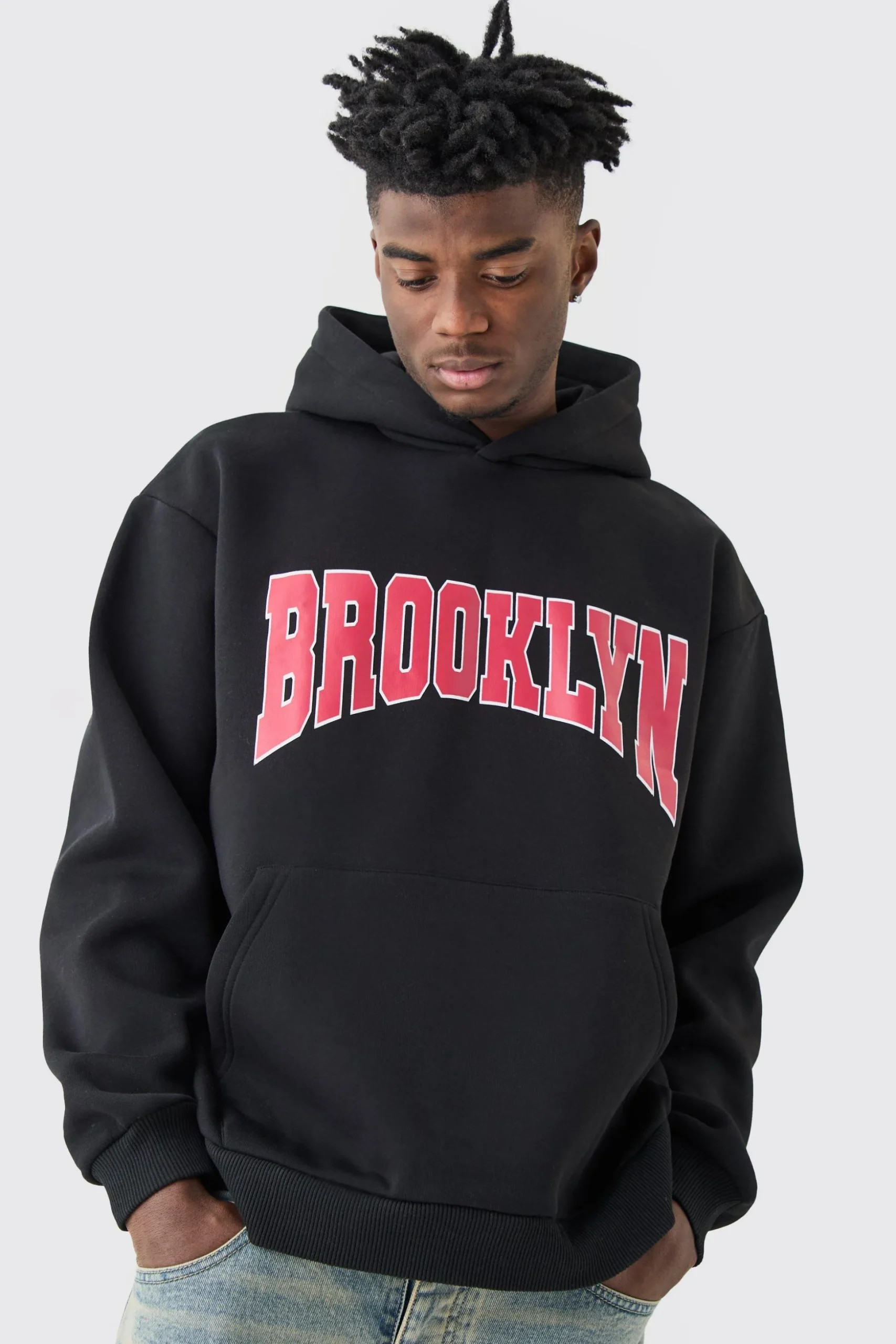 Oversized Brooklyn Varsity Hoodie | BoohooMAN UK