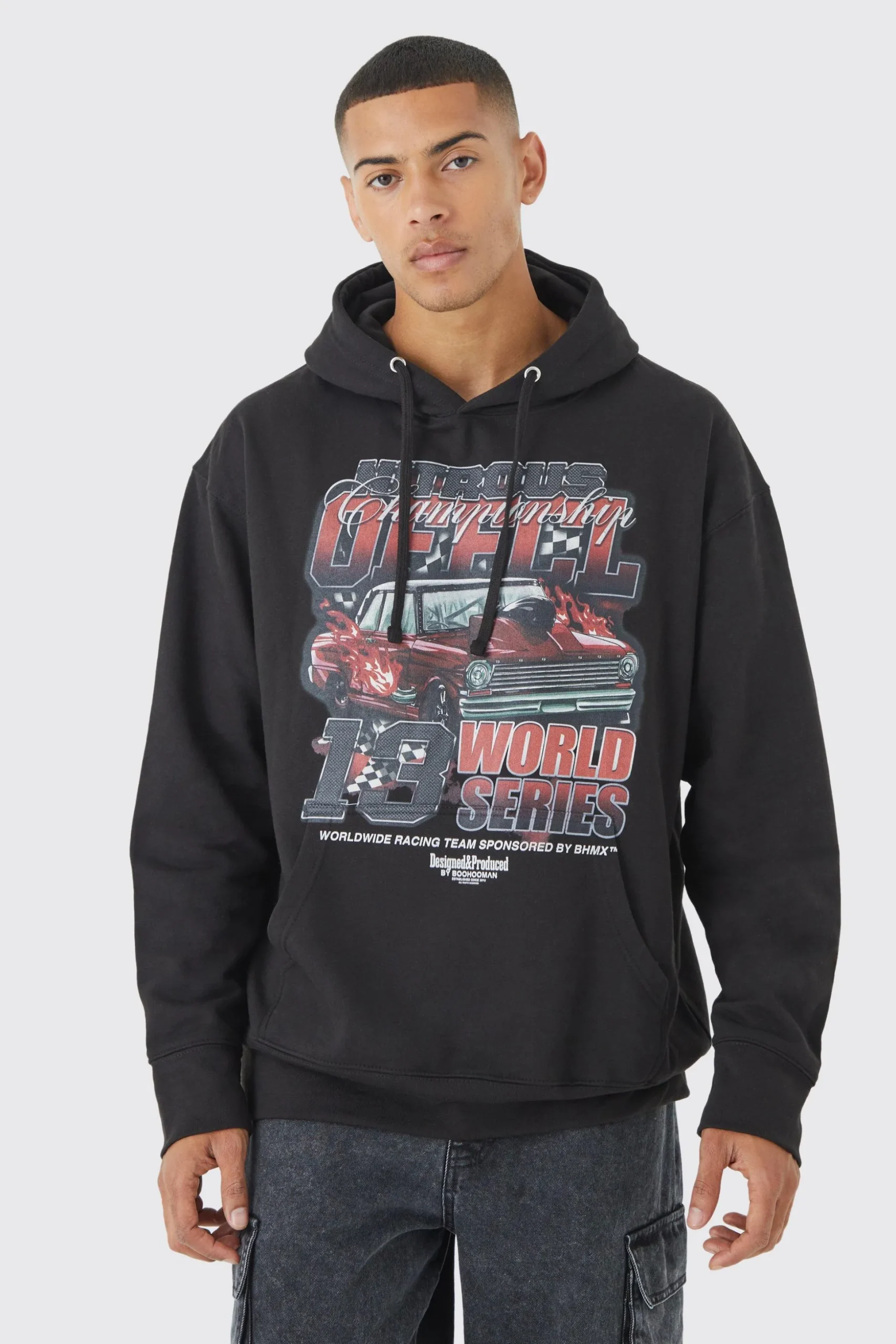 Oversized Car Graphic Hoodie | BoohooMAN UK