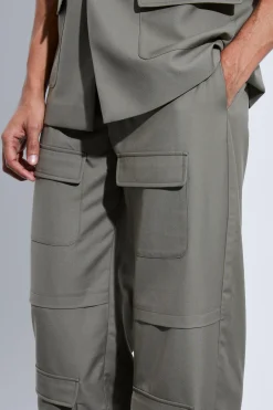 Oversized Cargo Sleeveless Suit | BoohooMAN UK