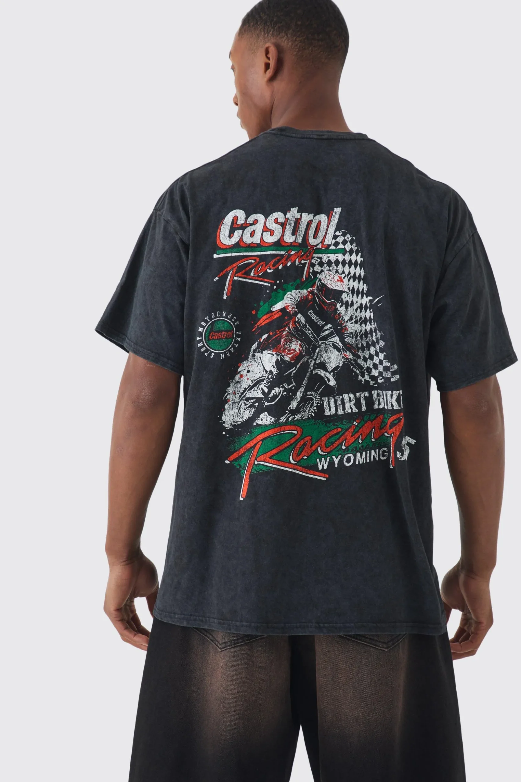 Oversized Castrol Racing Wash License T-shirt | BoohooMAN UK