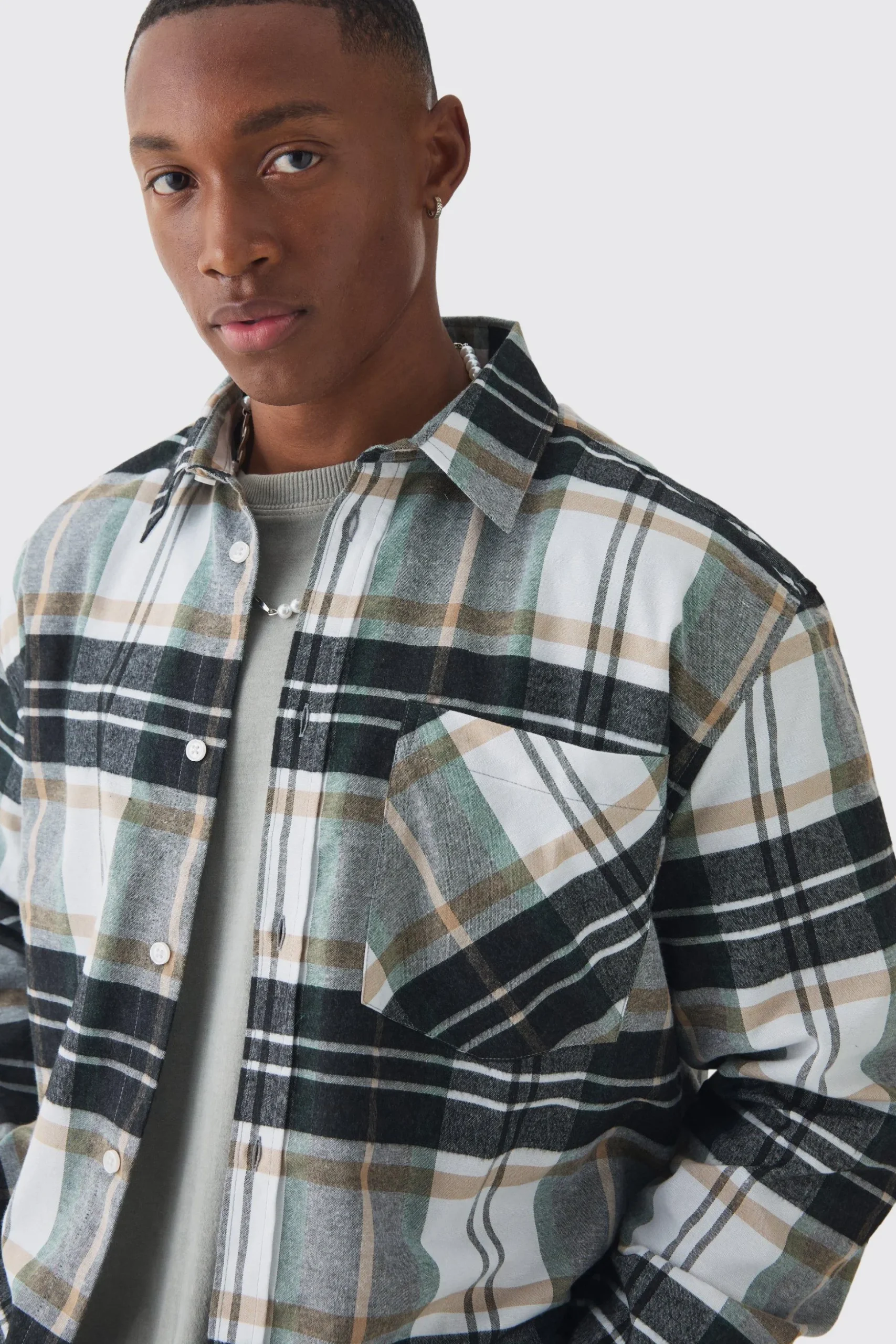 Oversized Check Shirt | BoohooMAN UK