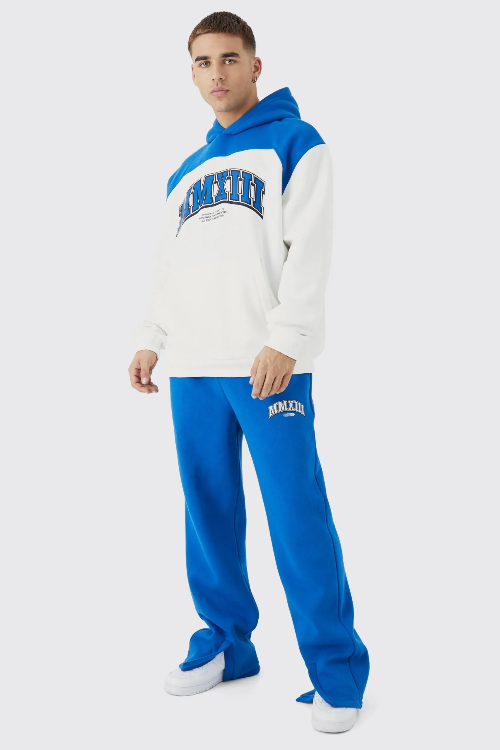 Oversized Colour Block Mmxiii Hooded Tracksuit | BoohooMAN UK