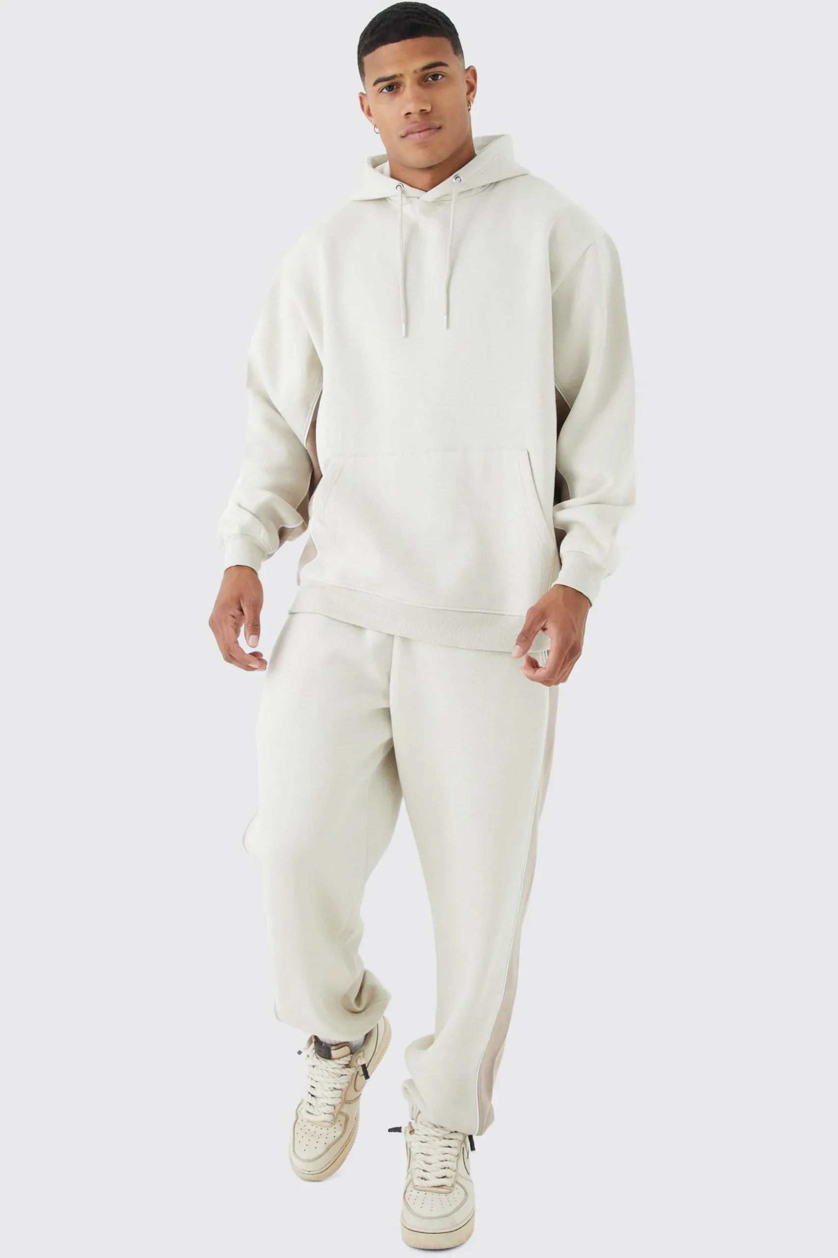 Oversized Colour Block Piped Tracksuit | BoohooMAN UK