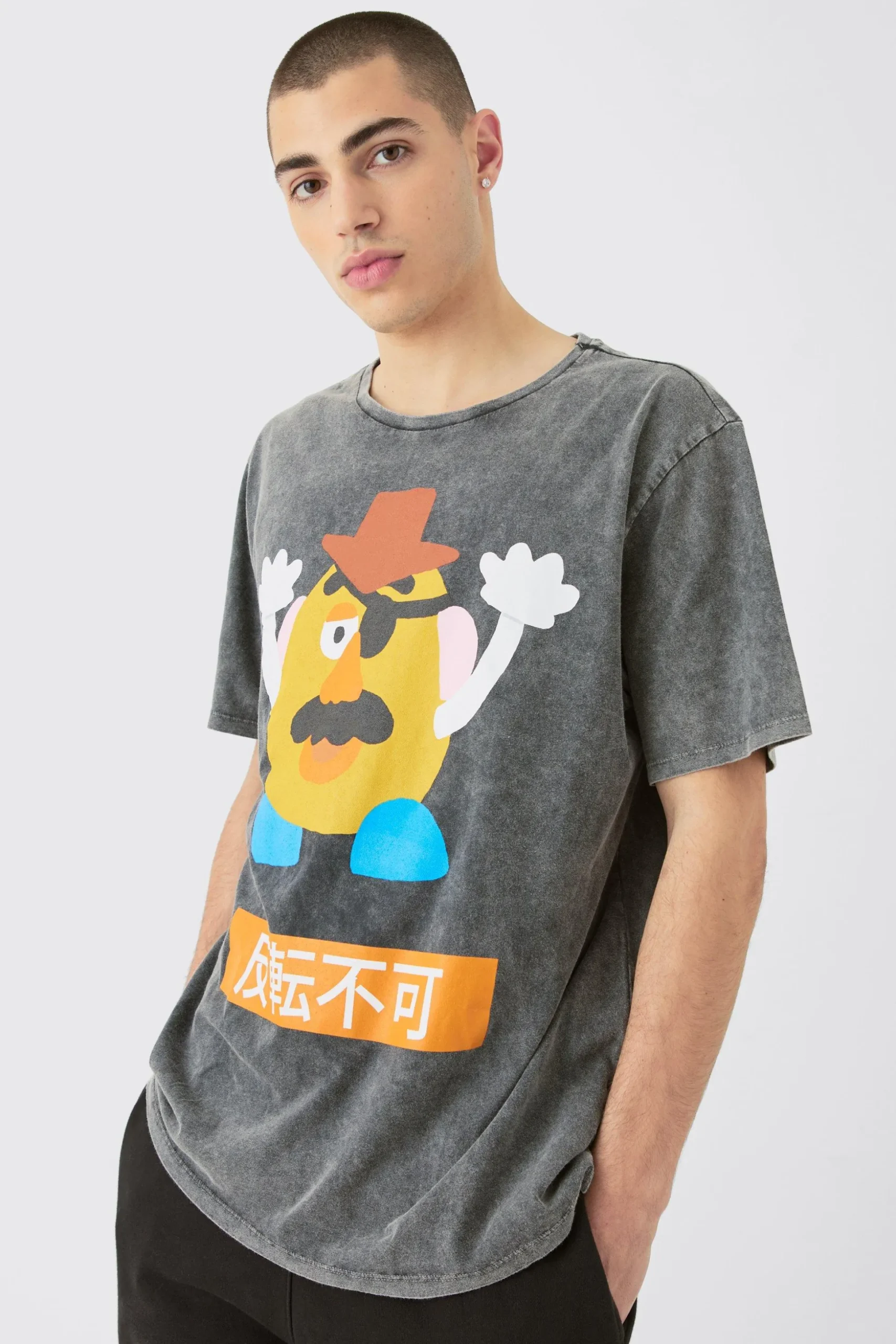 Oversized Disney Toy Story Anime Wash License T-shirt | BoohooMAN UK