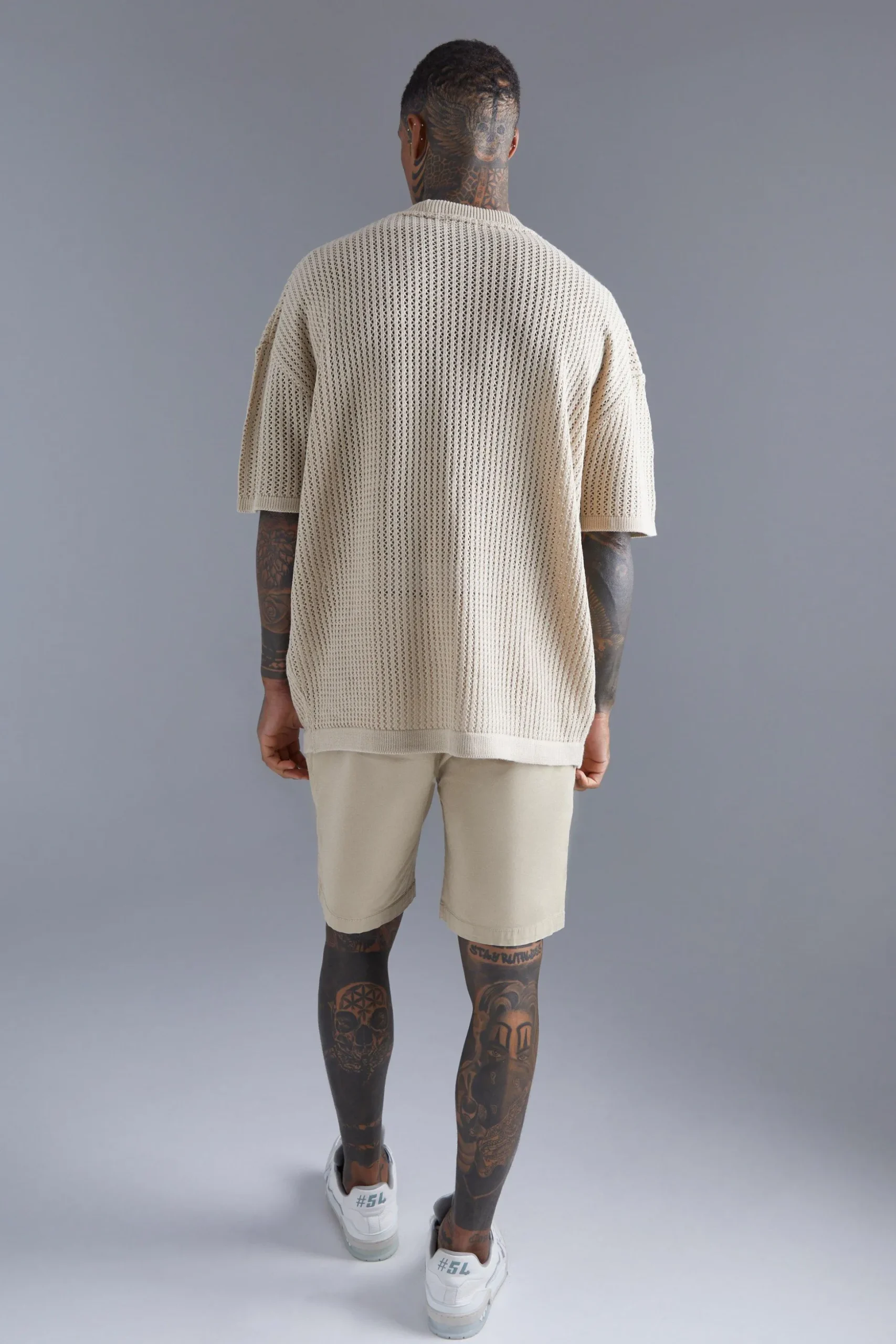 Oversized Drop Shoulder Open Stitch T-shirt | BoohooMAN UK
