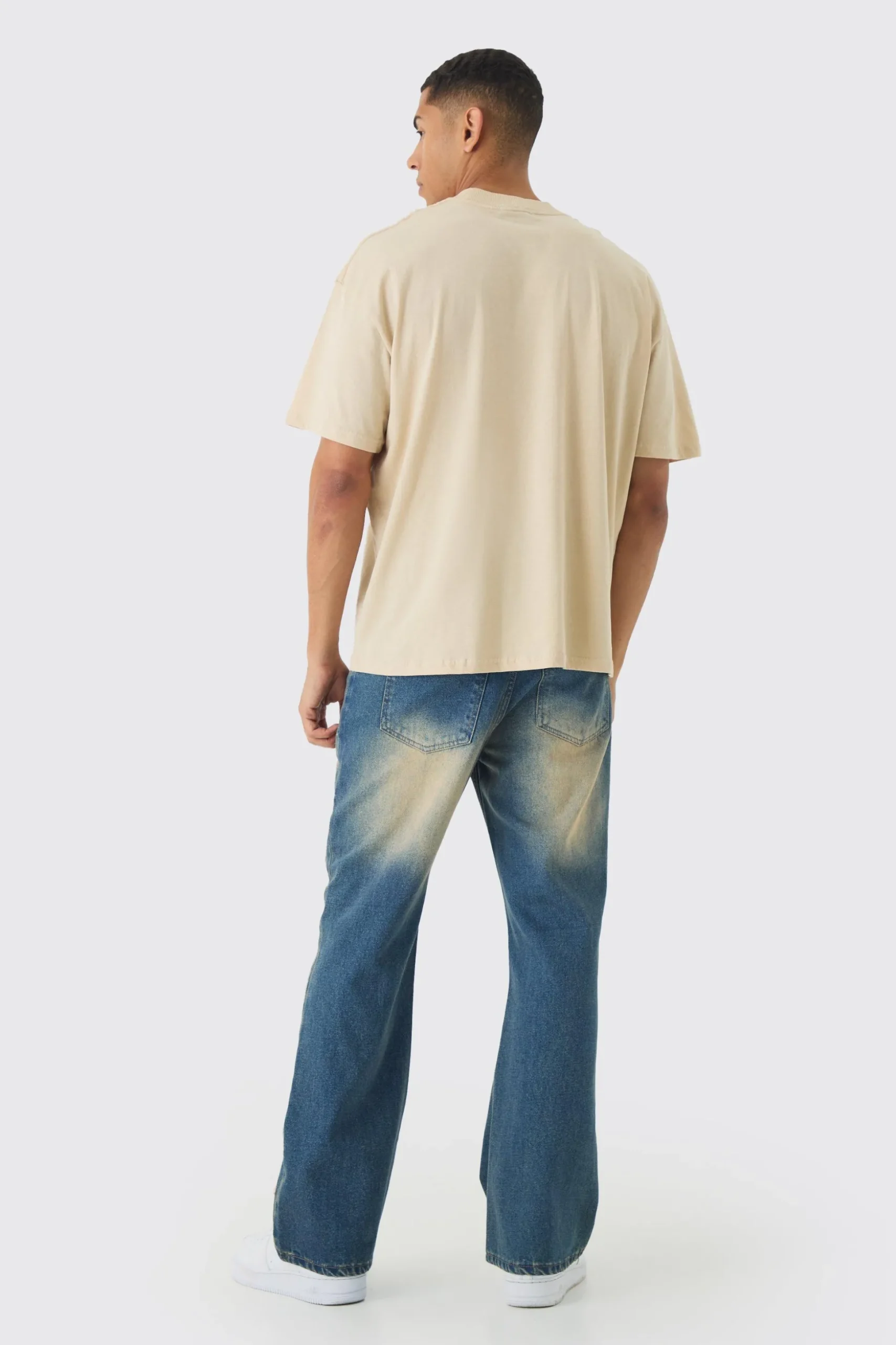 Oversized Extended Neck Keep It Real Print T-Shirt | BoohooMAN UK