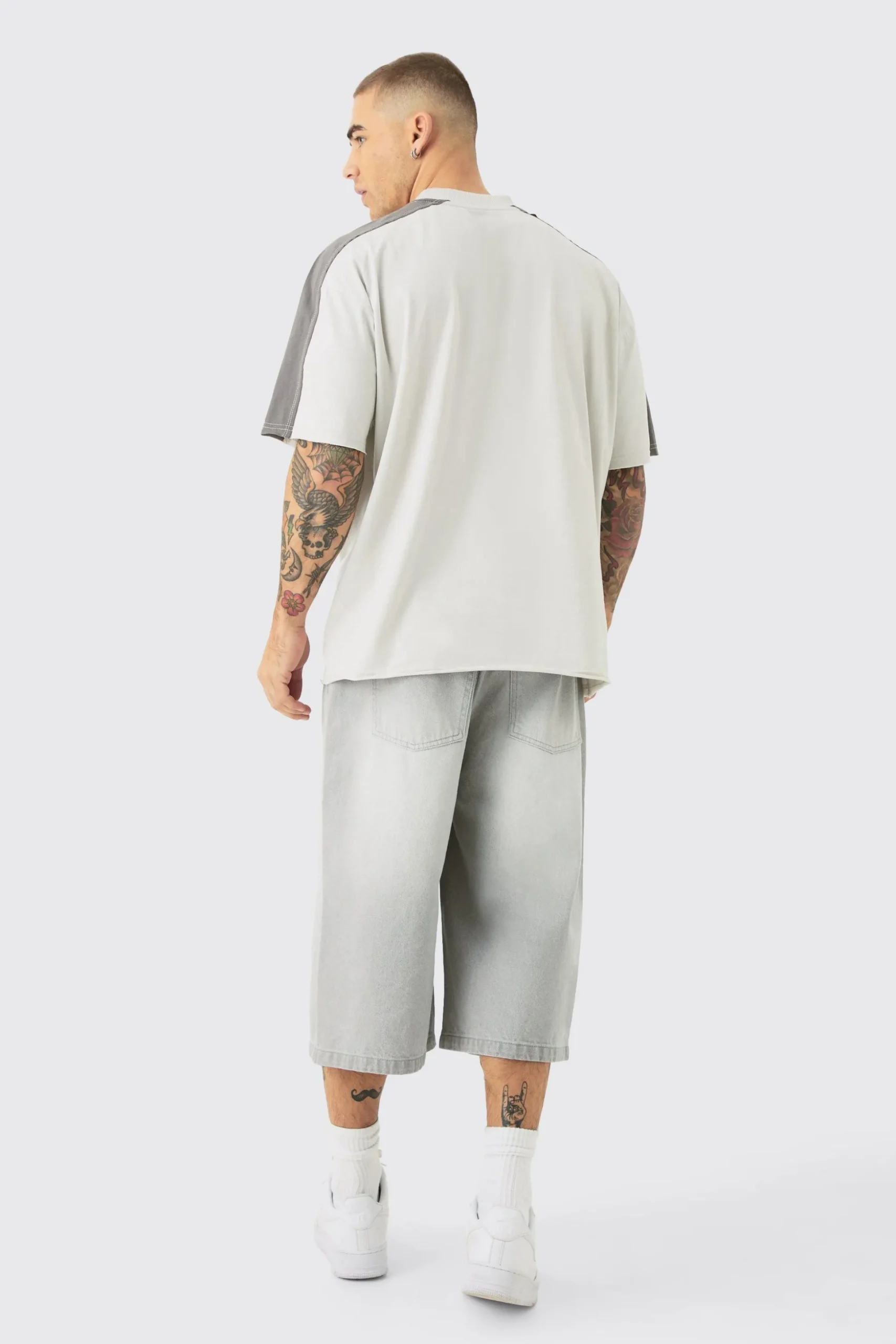 Oversized Gothic BM Applique T-shirt | BoohooMAN UK