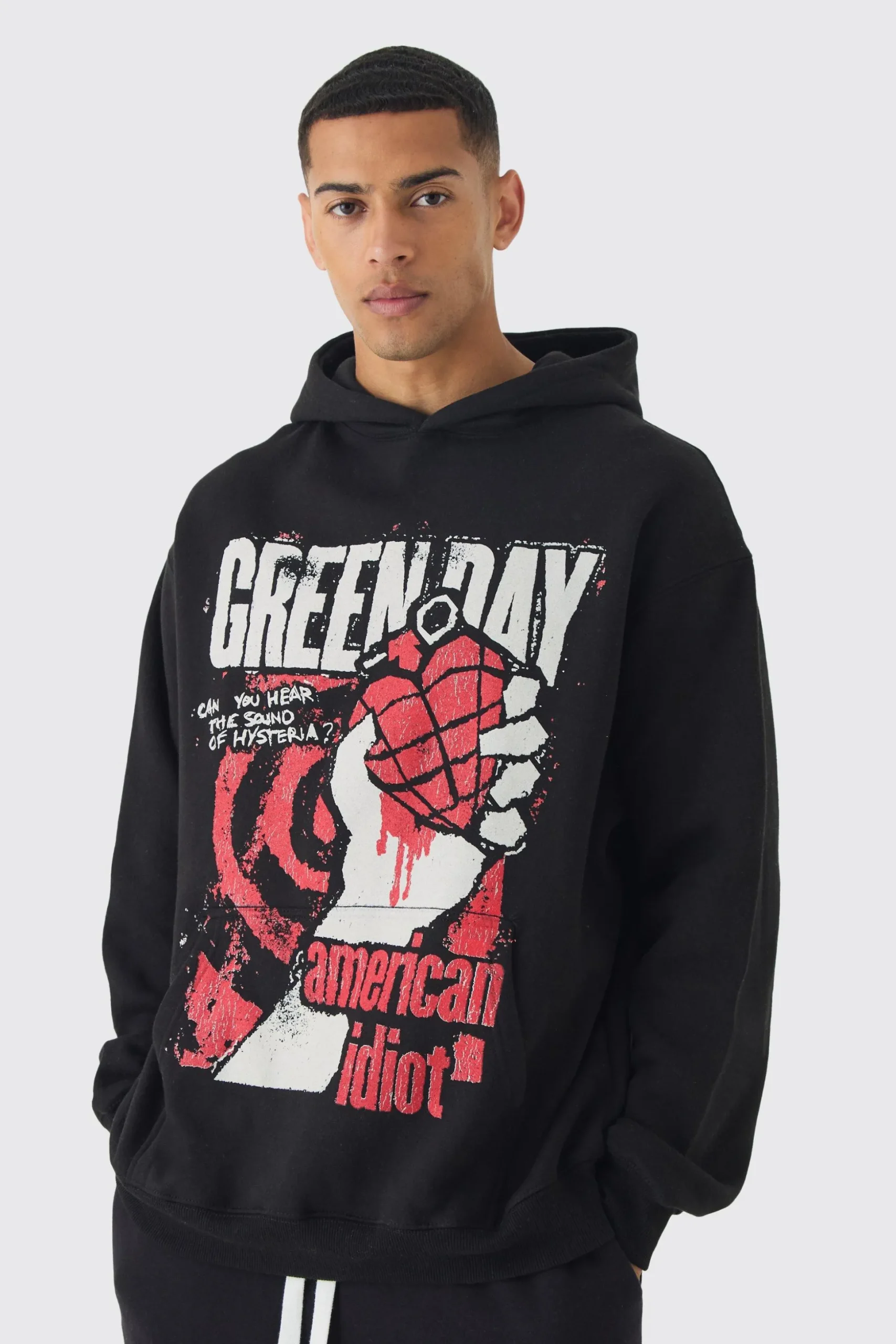 Oversized Green Day License Print Hoodie | BoohooMAN UK