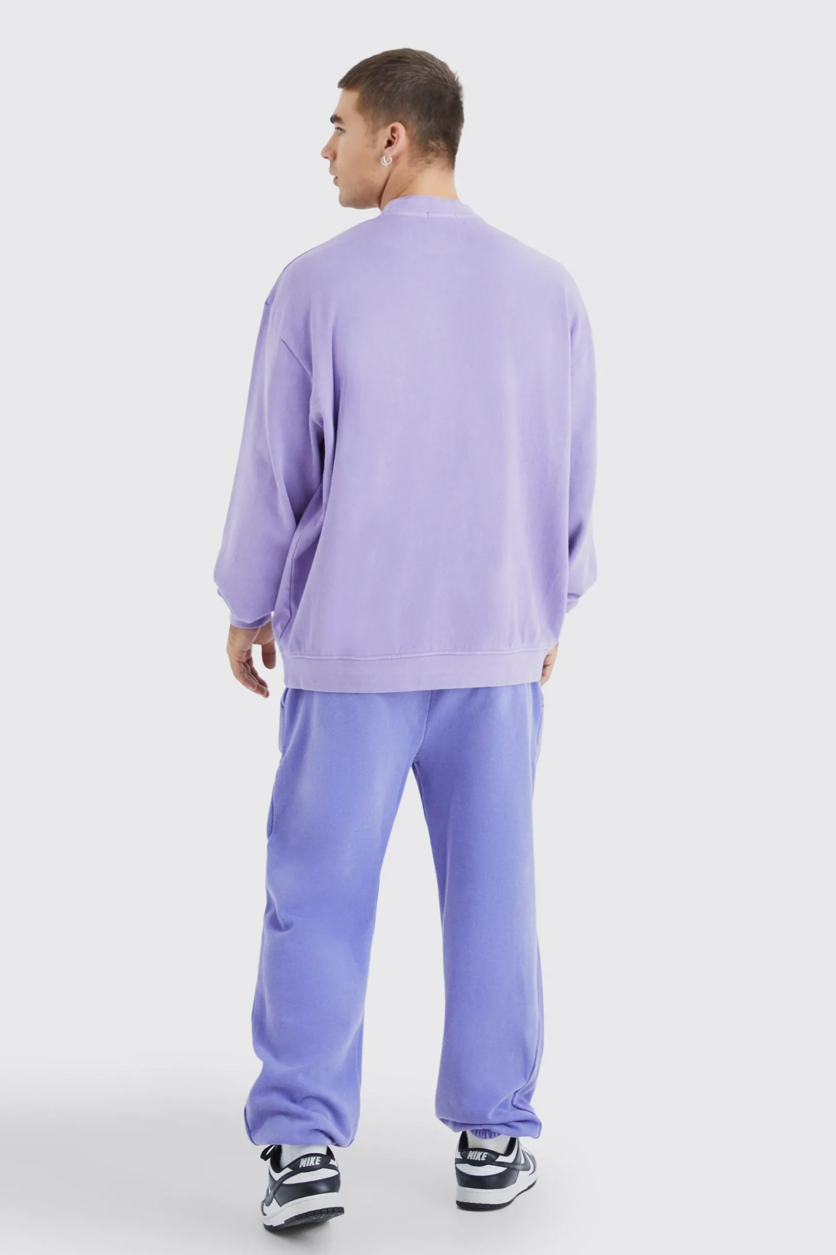 Oversized Heavy Washed Double Neck Sweatshirt | BoohooMAN UK