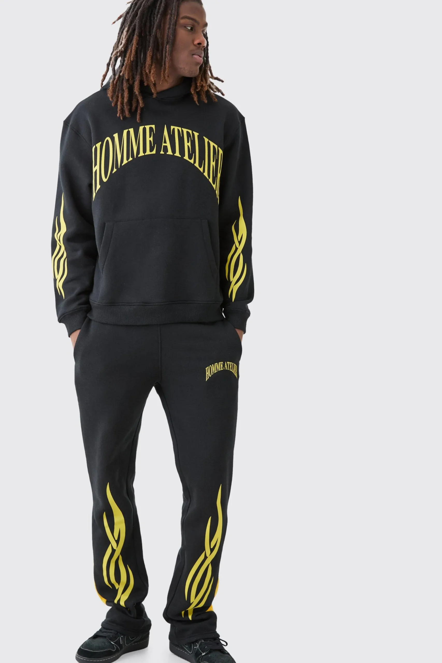 Oversized Homme Bm Printed Hooded Tracksuit | BoohooMAN UK