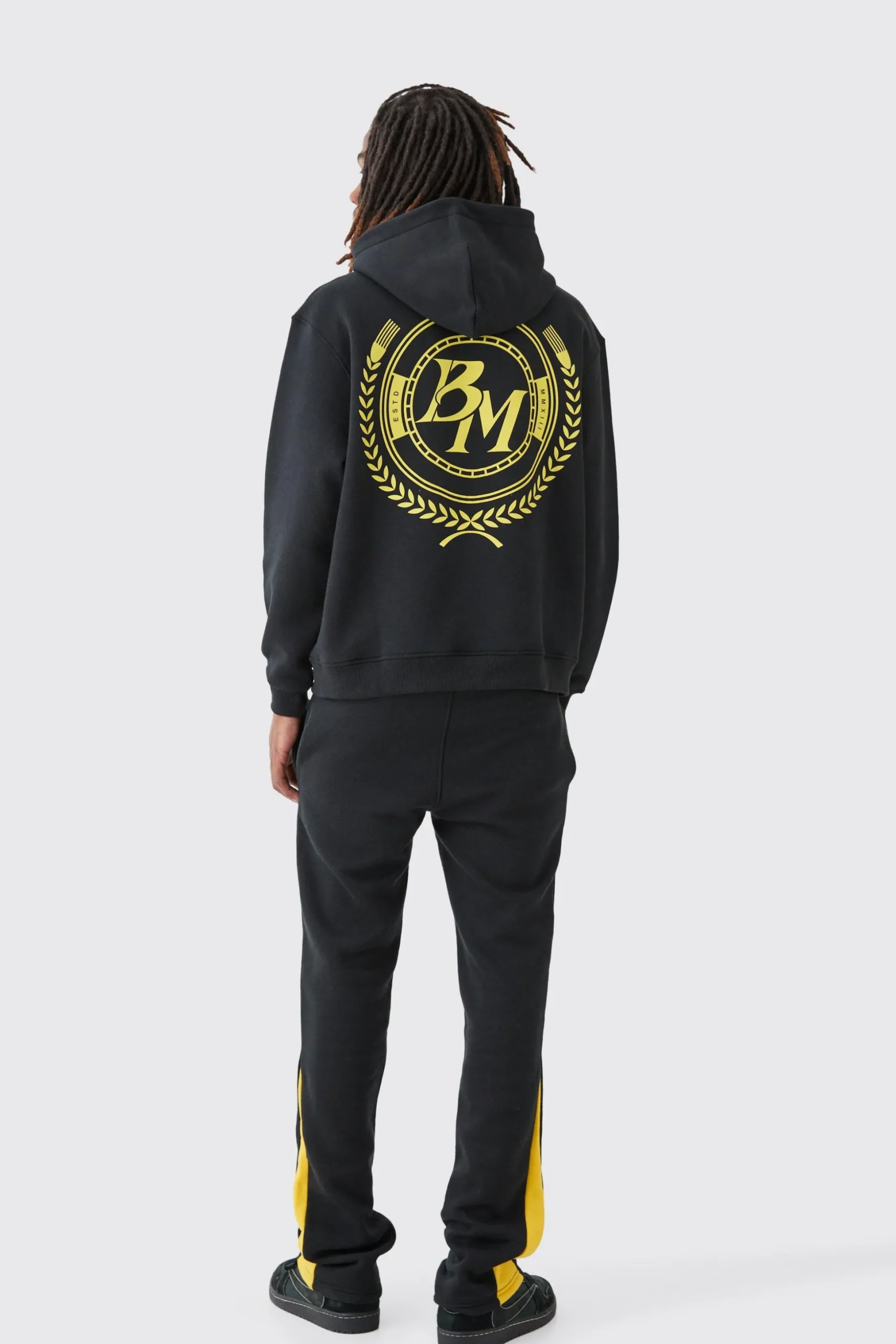 Oversized Homme Bm Printed Hooded Tracksuit | BoohooMAN UK