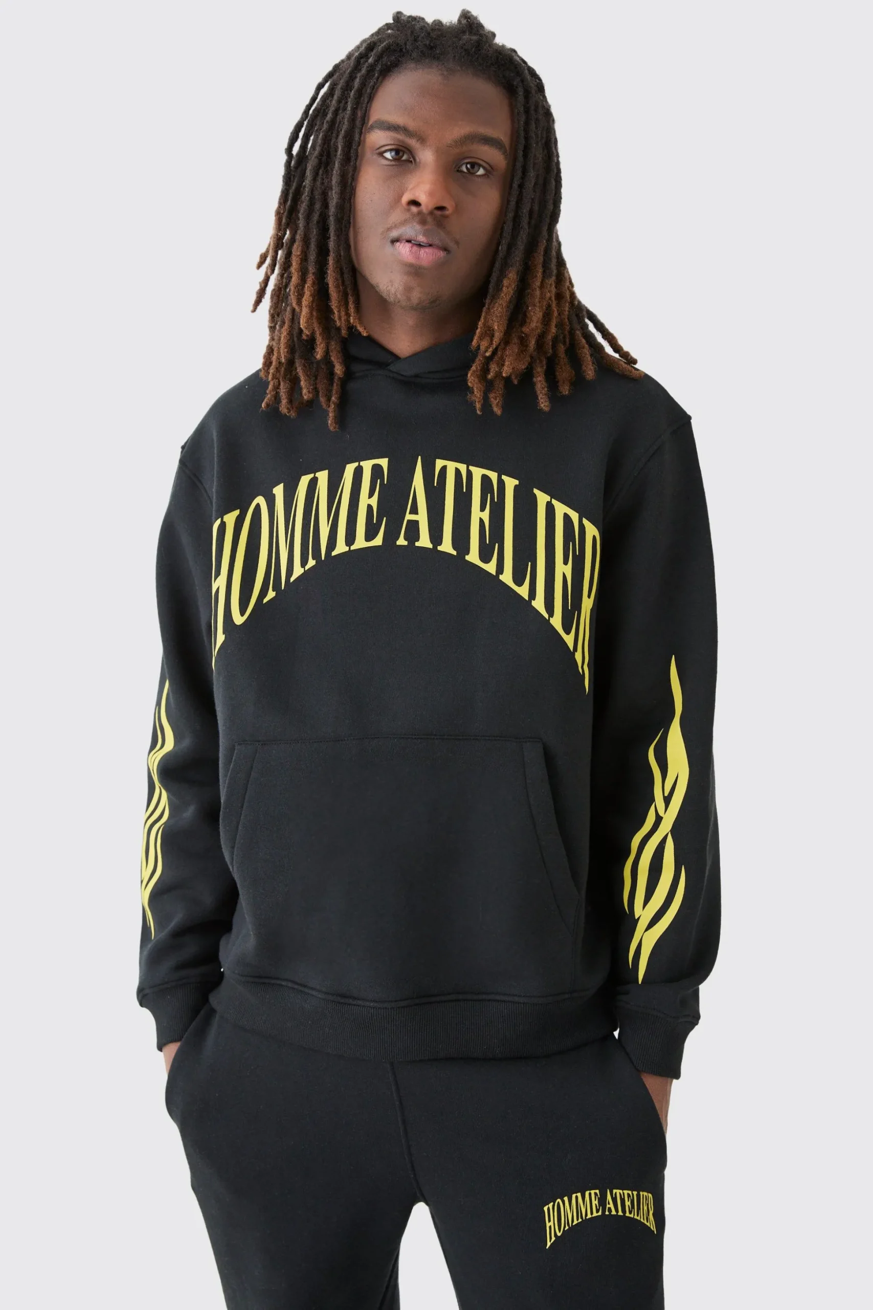 Oversized Homme Bm Printed Hooded Tracksuit | BoohooMAN UK