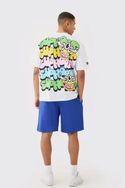 Oversized Homme Crotch Print Short | BoohooMAN UK
