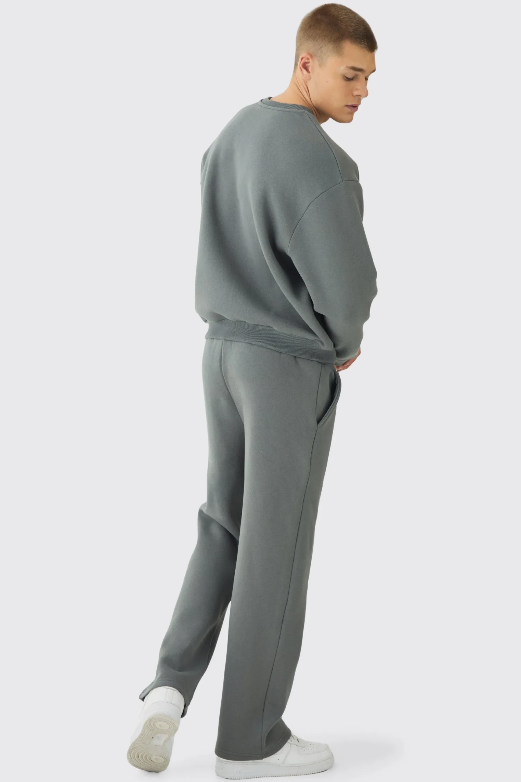Oversized Homme Printed Varsity Sweatshirt Tracksuit | BoohooMAN UK