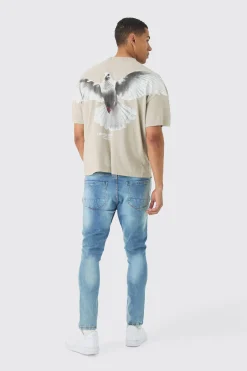 Oversized Large Scale Dove Graphic T-shirt | BoohooMAN UK